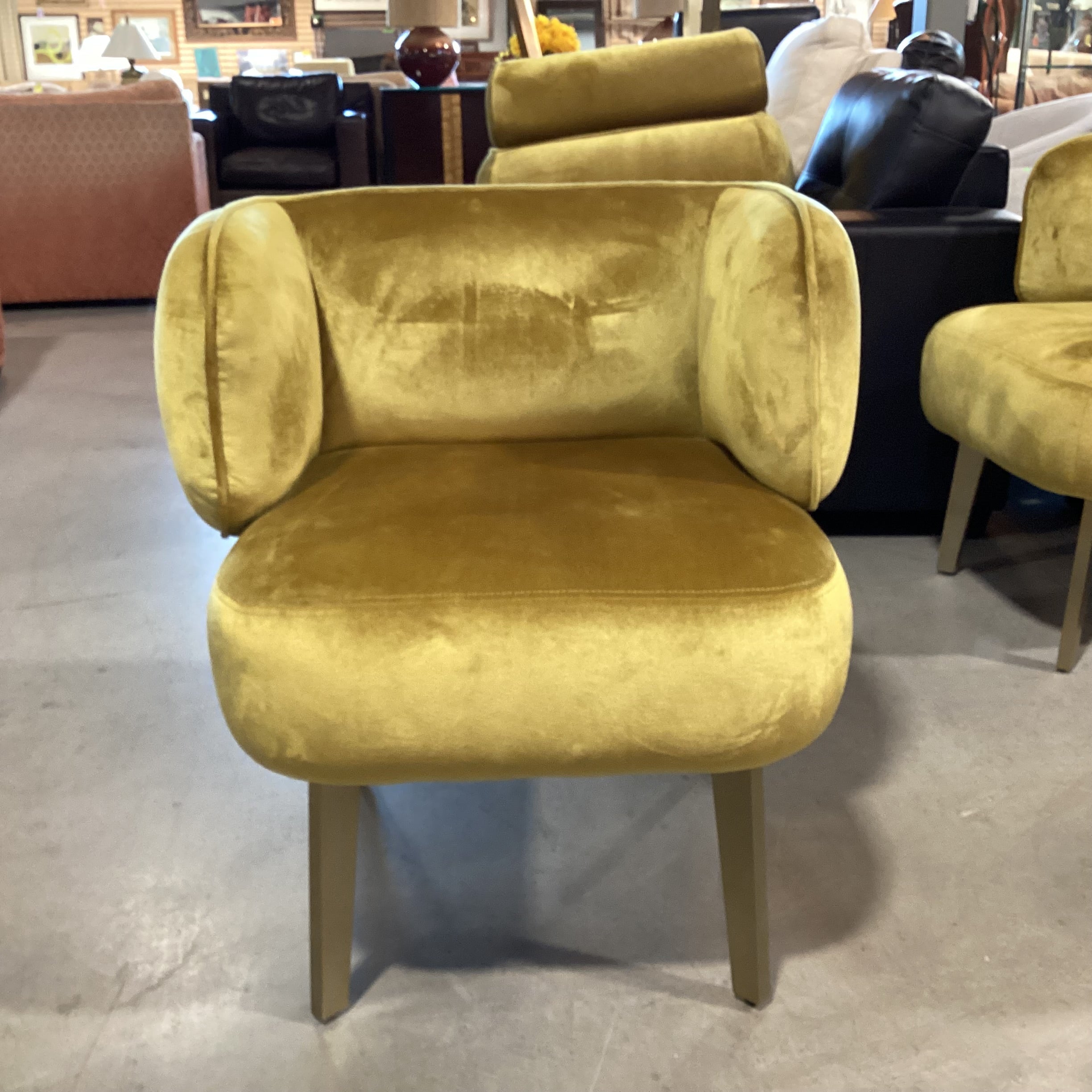 I was Made for You Interior Define Saffron Velvet & Gold Metal Modern Chair 27"x 24"x 30"