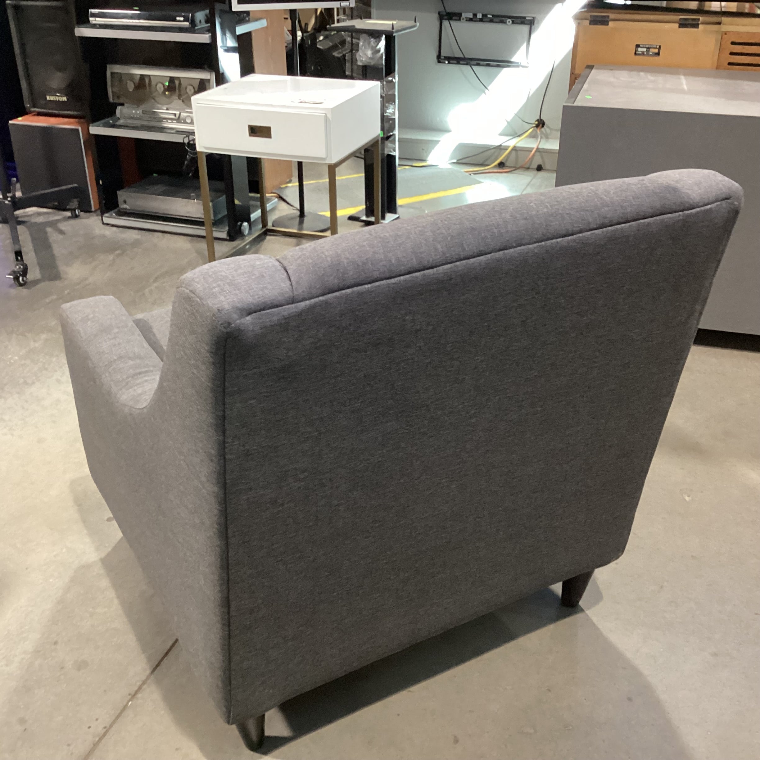 Fusion Furniture Charcoal Linen Slope Arm Chair 32"x 36"x 35"