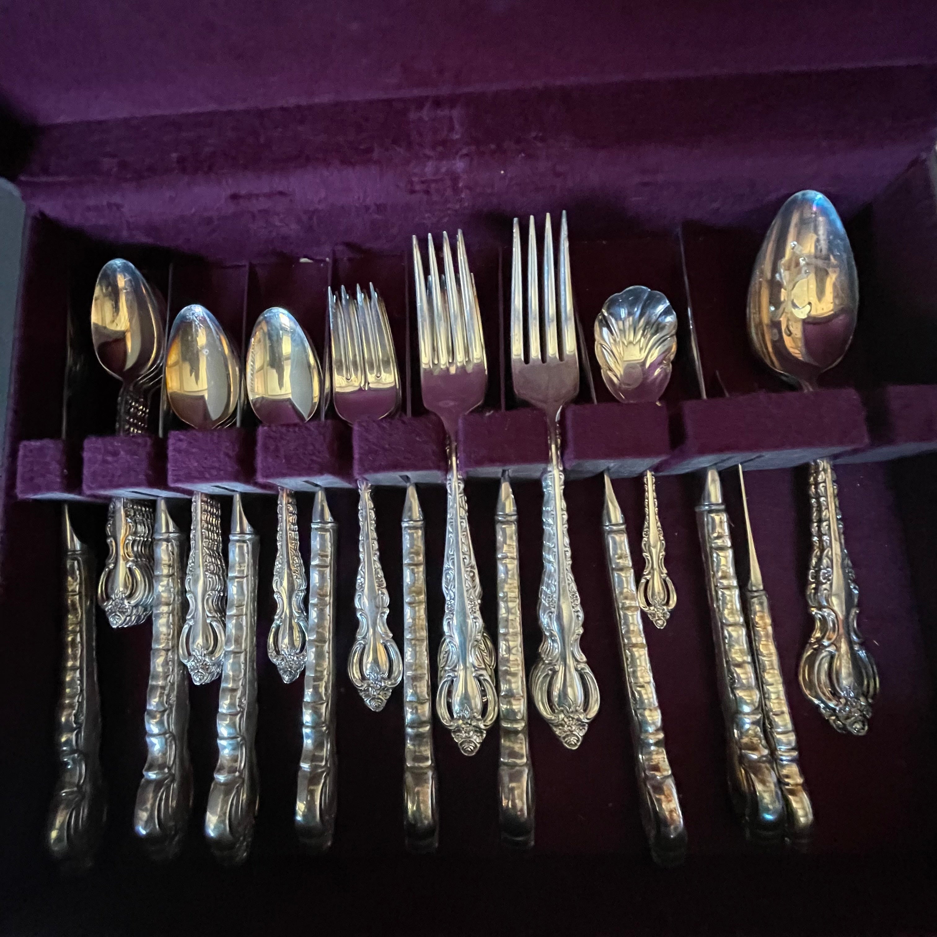 Set of 44 International Deep Silver "Countess" Silver Plated Vintage Flatware