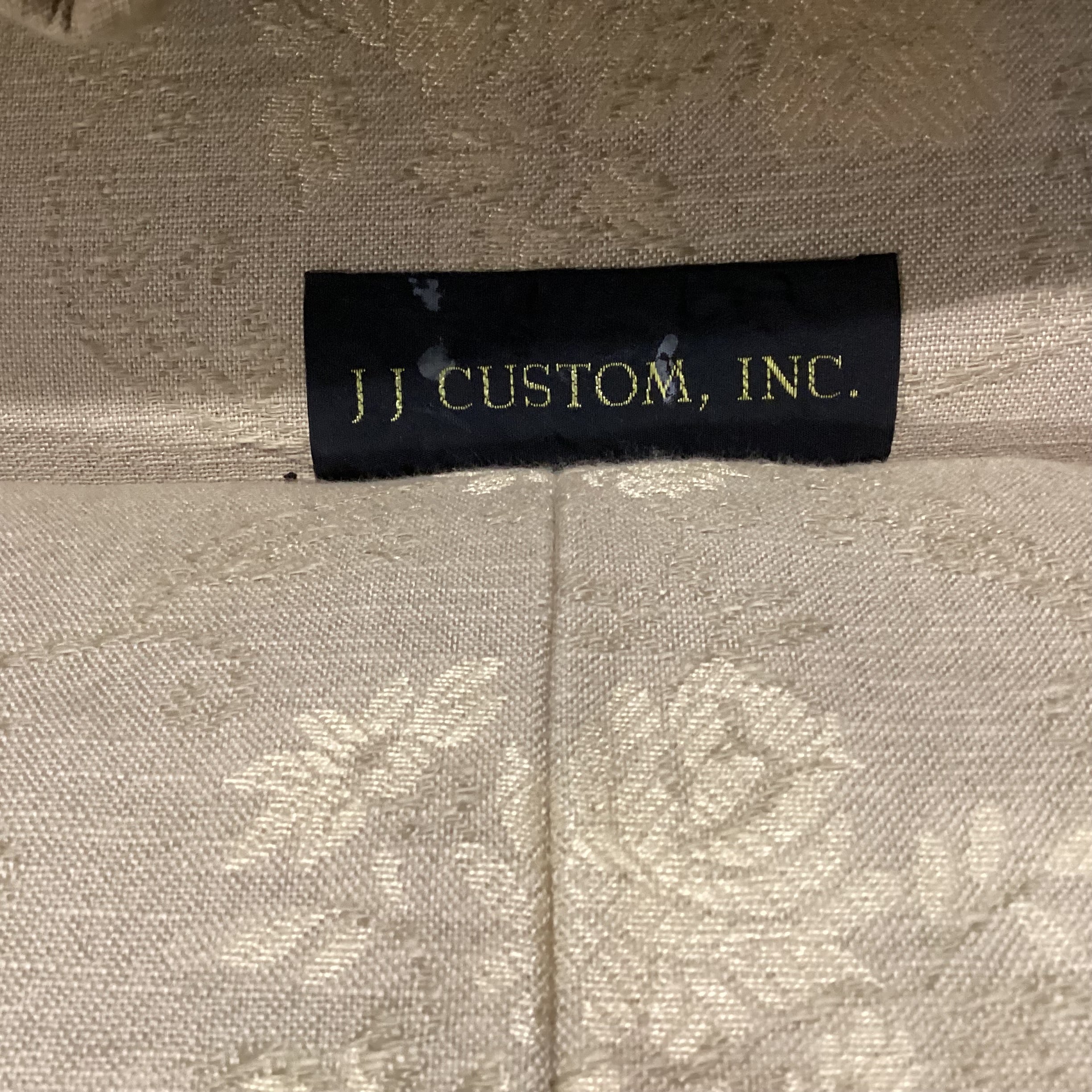 JJ Custom Gold & Cream Tufted Back Tailored Skirt Chair 36"x 40"x 34"