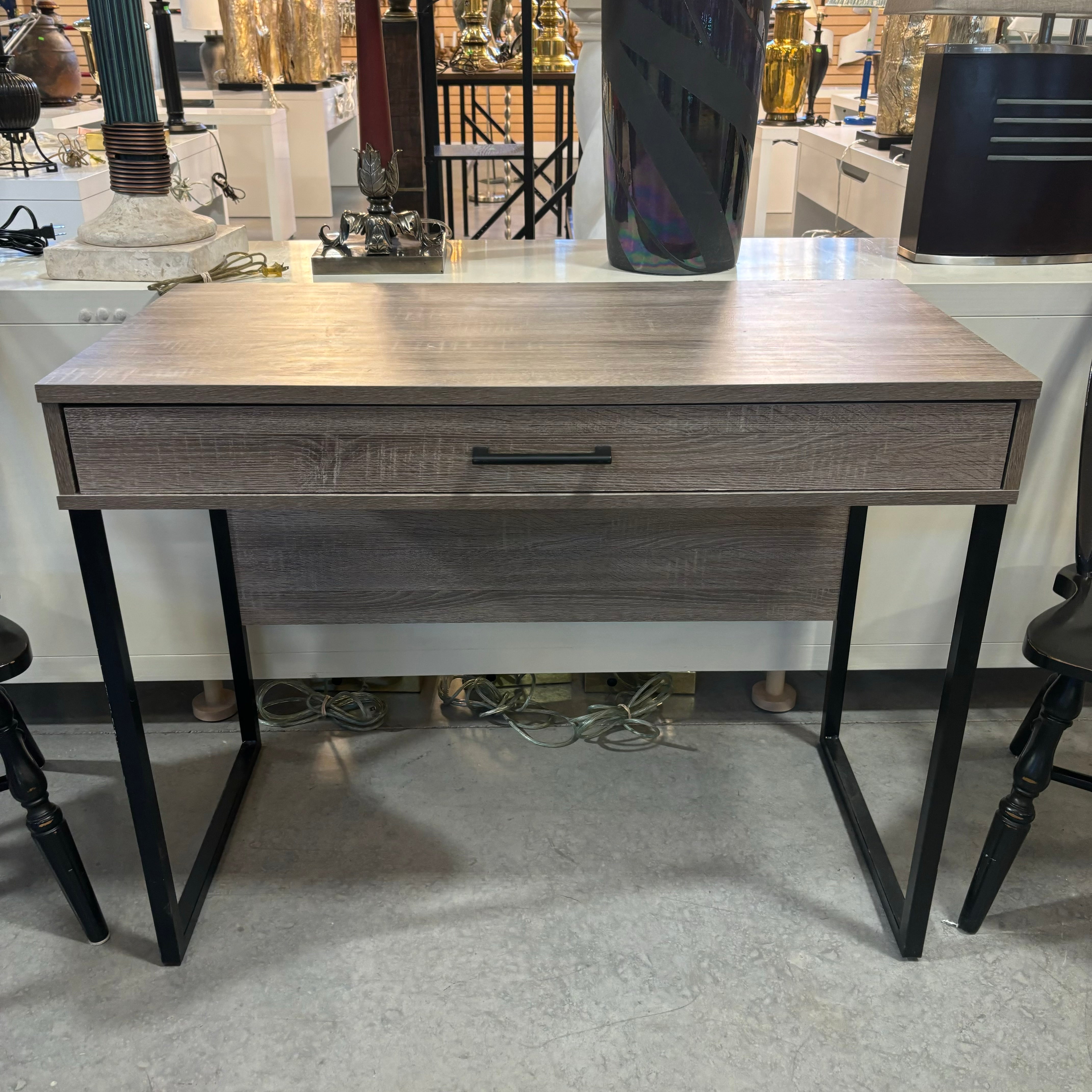 Light Grey Wood Style Laminate 1 Drawer Writing Desk 40"x 21"x 31"