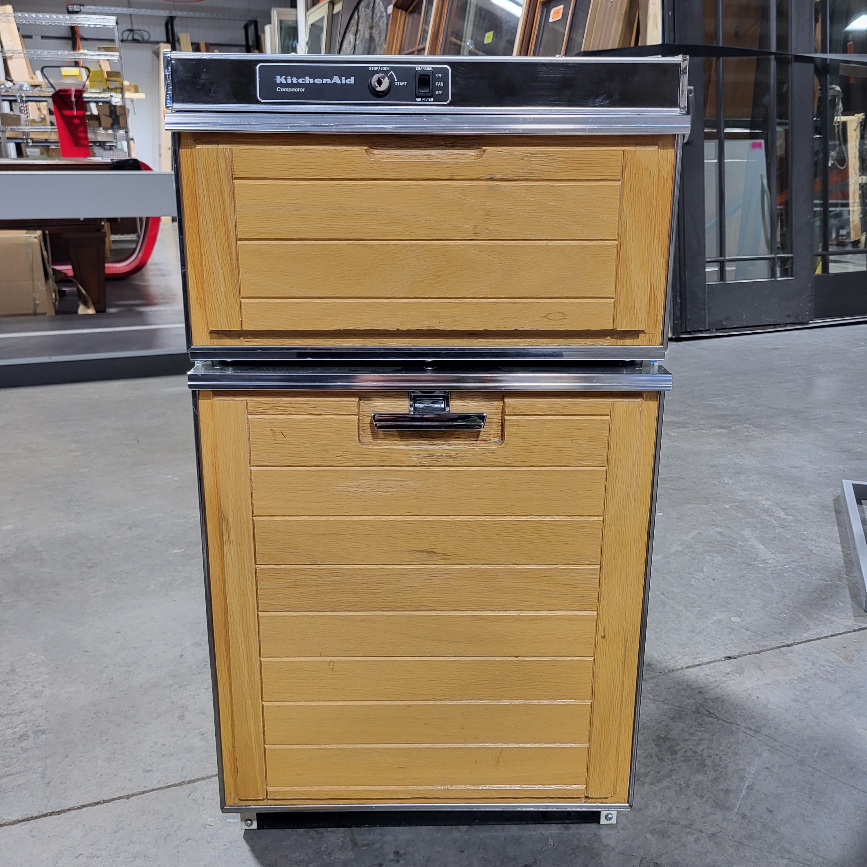 KitchenAid Wood Paneled Trash Compactor 18"x 24.5"x 34.5"