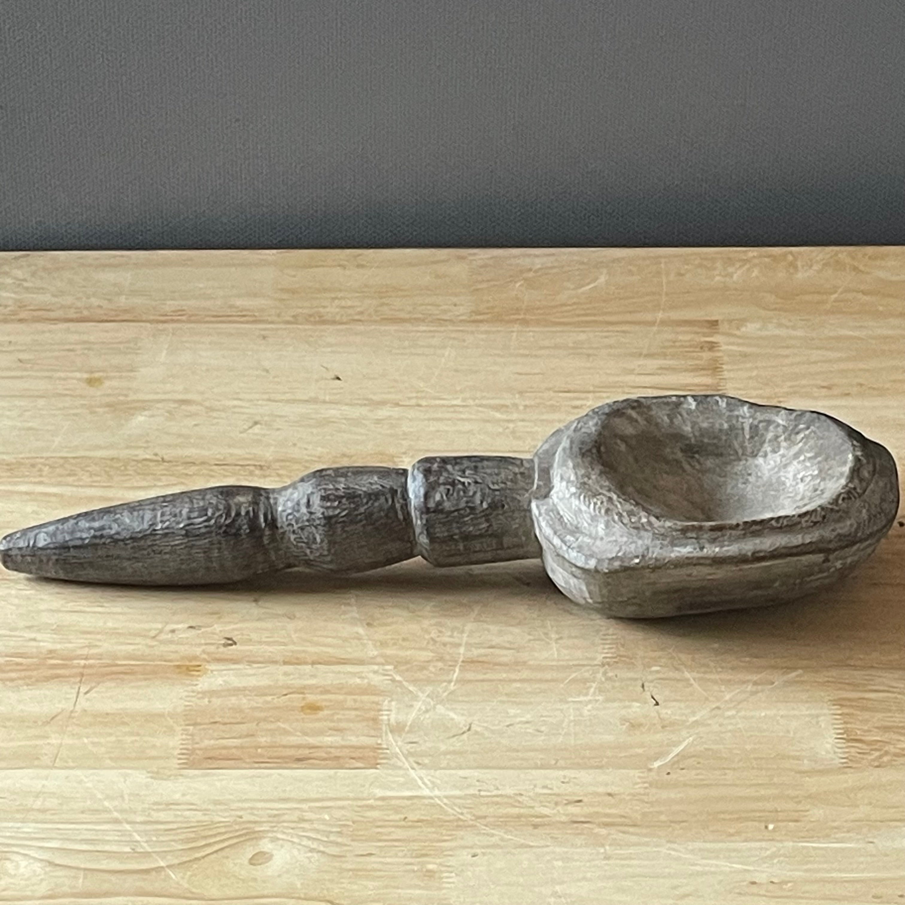 West African Antique Lobi Hand Carved Ceremonial Offering Bowl, 5"x 15"
