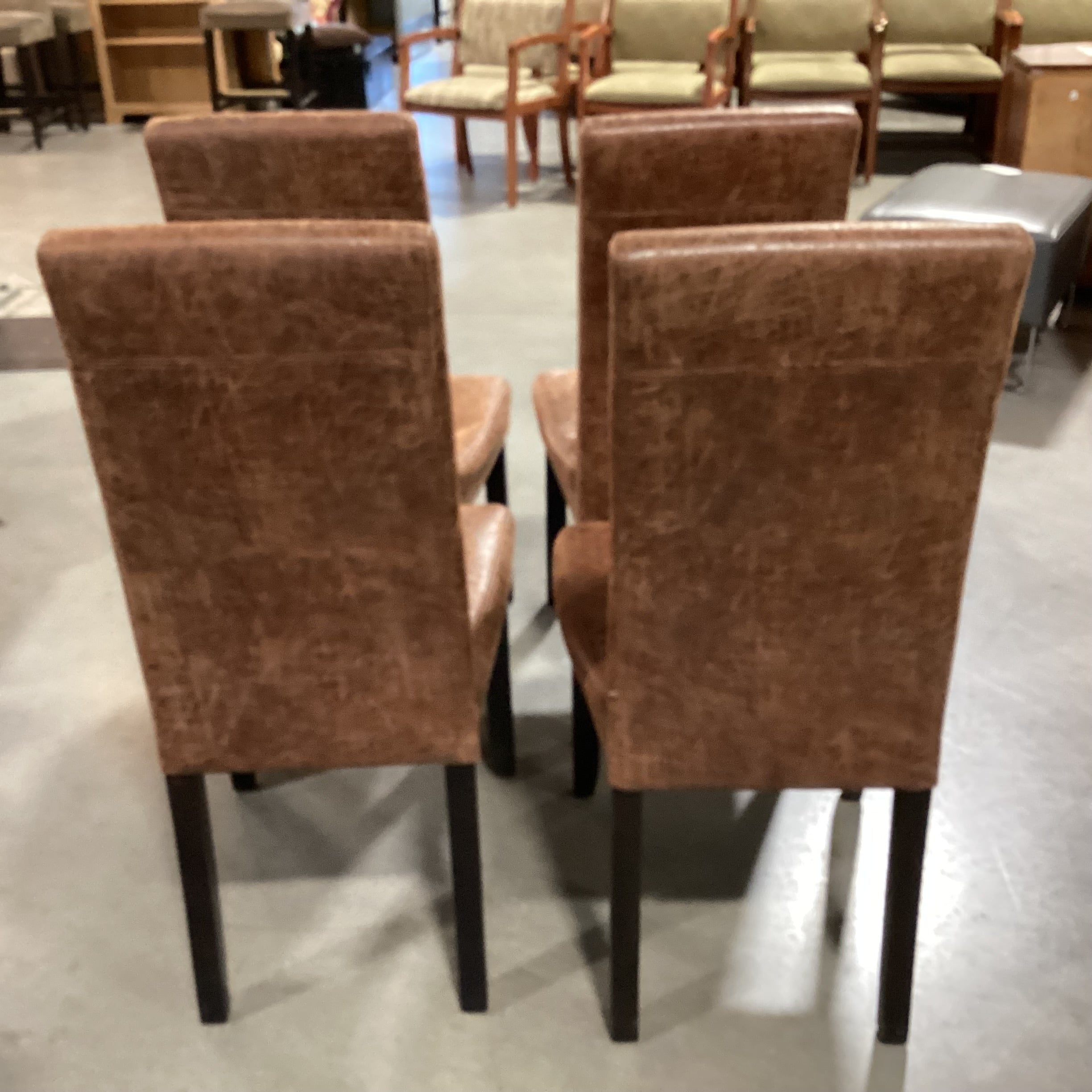 SET of 4 Faux Leather Dining Chairs 19"x 20"x 40"