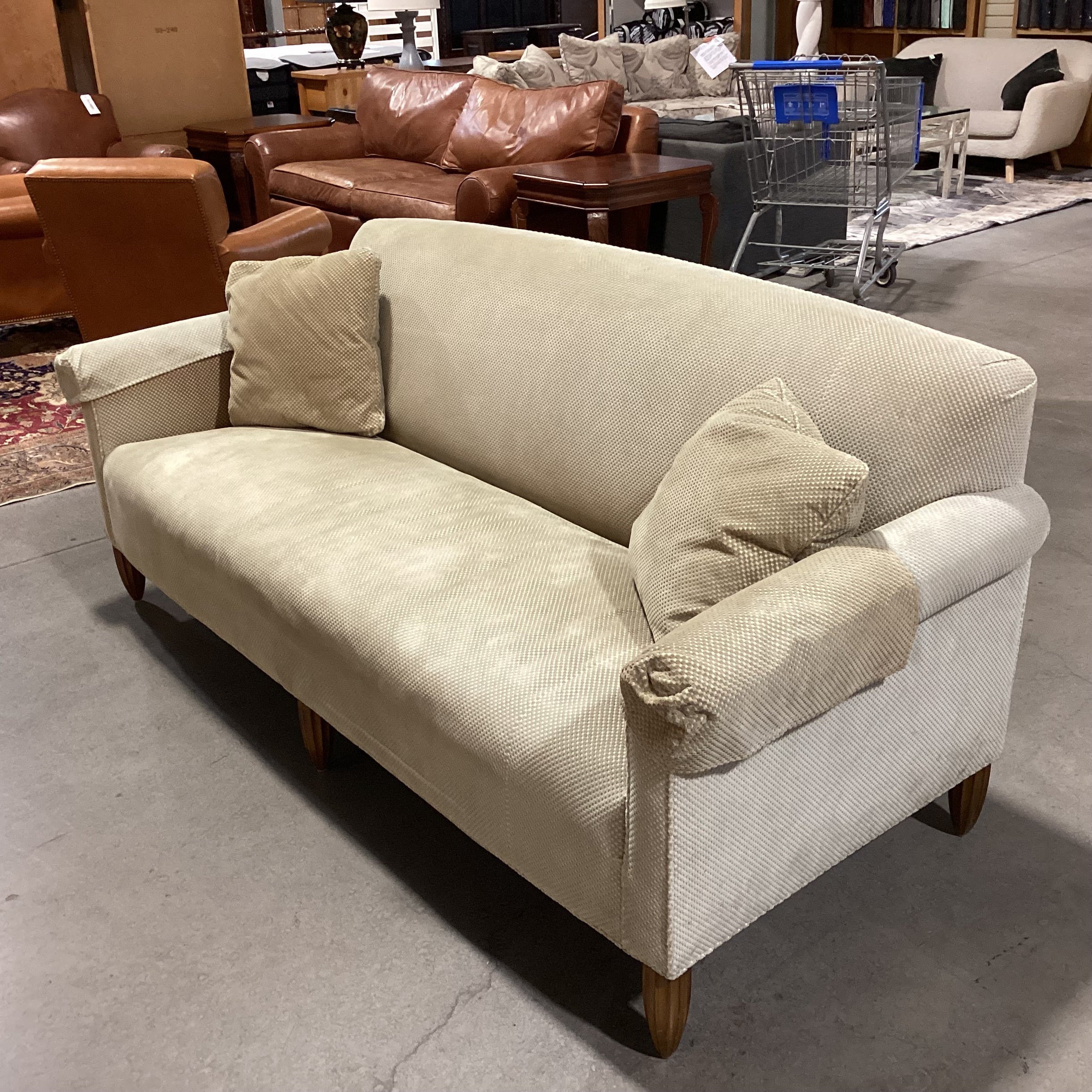 Light Sage Raised Chenille Woven Sofa 84"x 34"x 34"