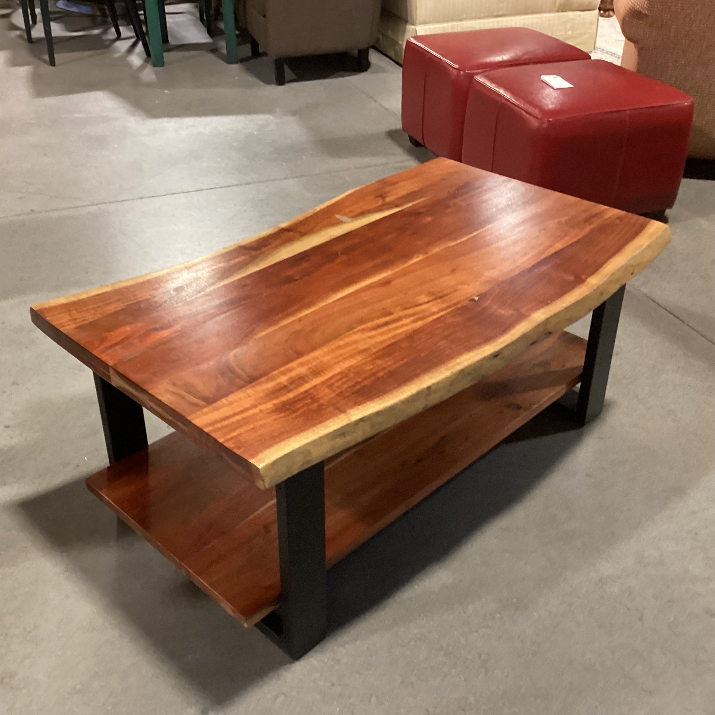 Mountain Modern Acacia Slab & Metal Coffee Table 42"x 25"x 18"