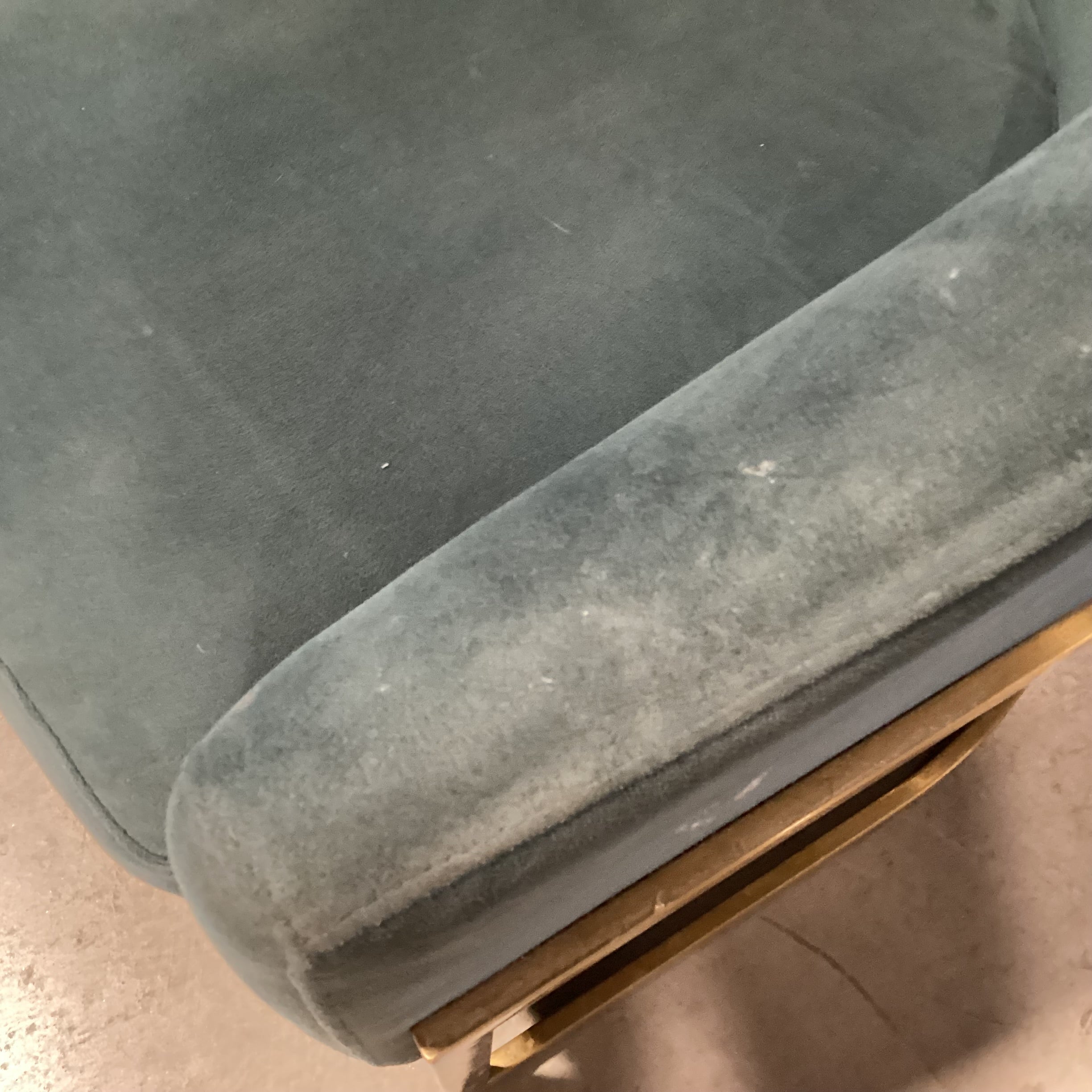 Four Hands Corbin Green Velvet & Gold Metal Modern Chair 28"x 28"x 26"