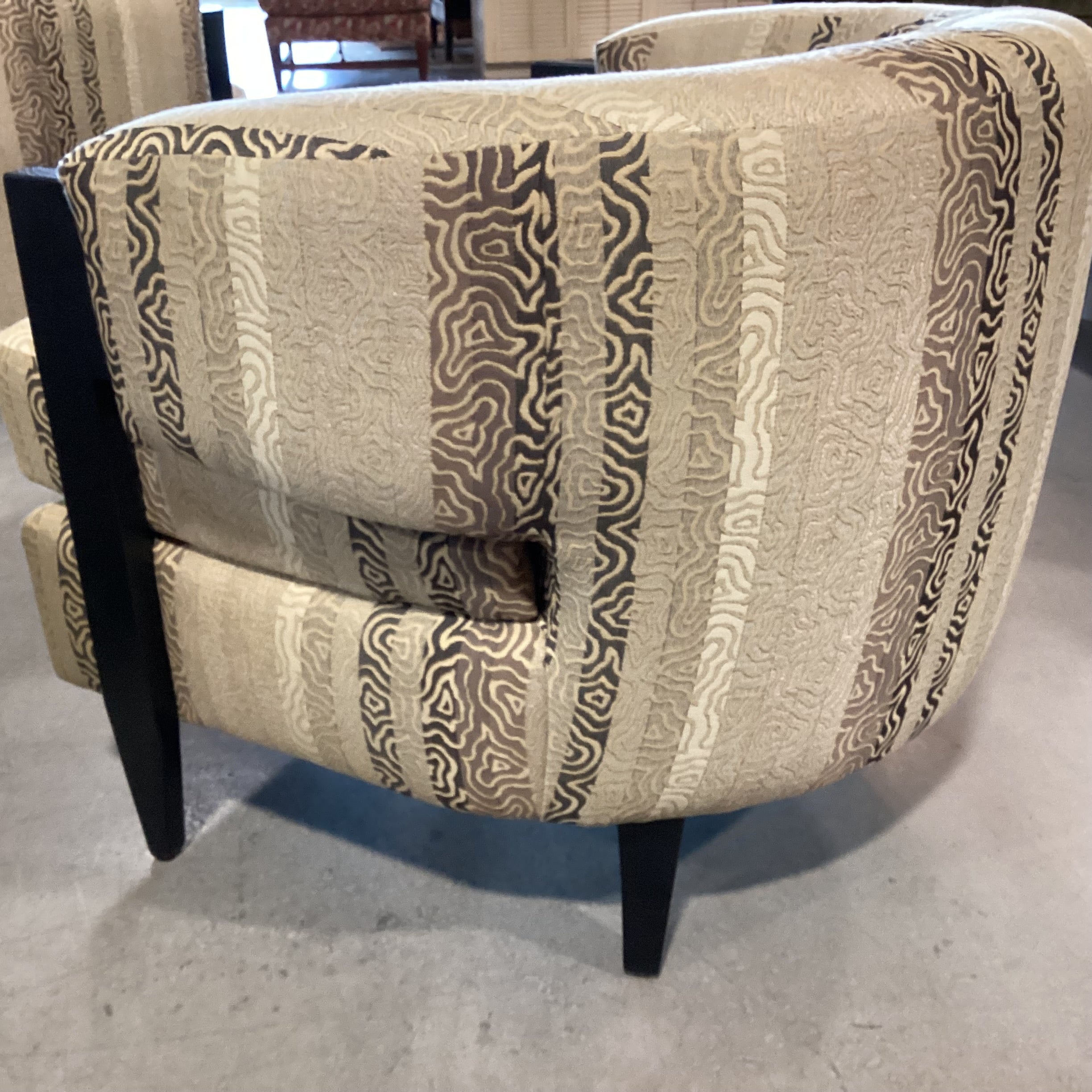 Interlude Home Kelsey Gold & Browns Design & Dark Finish Wood Modern Curve Back Chair 37"x 35"x 31"