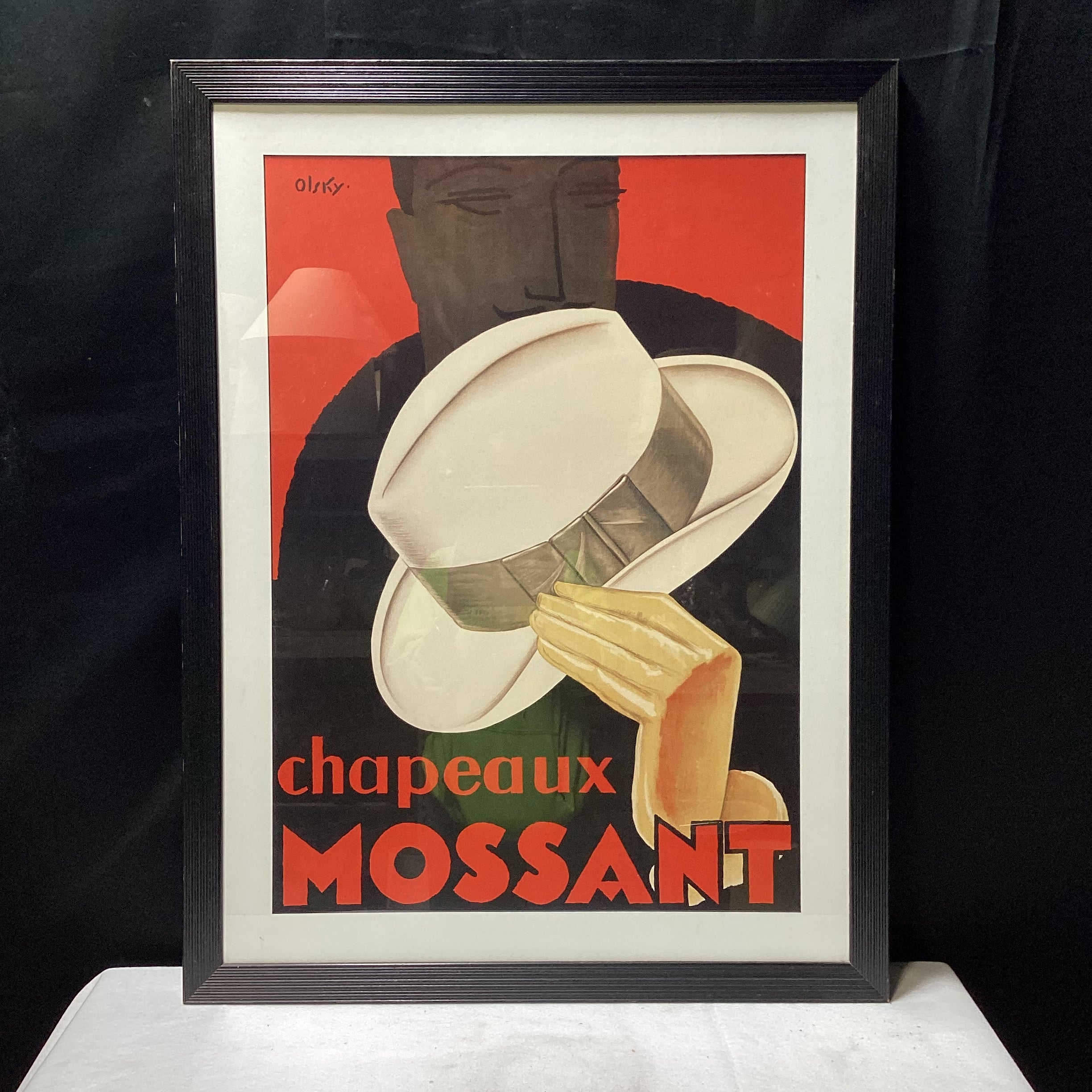 Olsky 1928 Chapeaux Mossant Framed Poster Print 28.5" x 38"