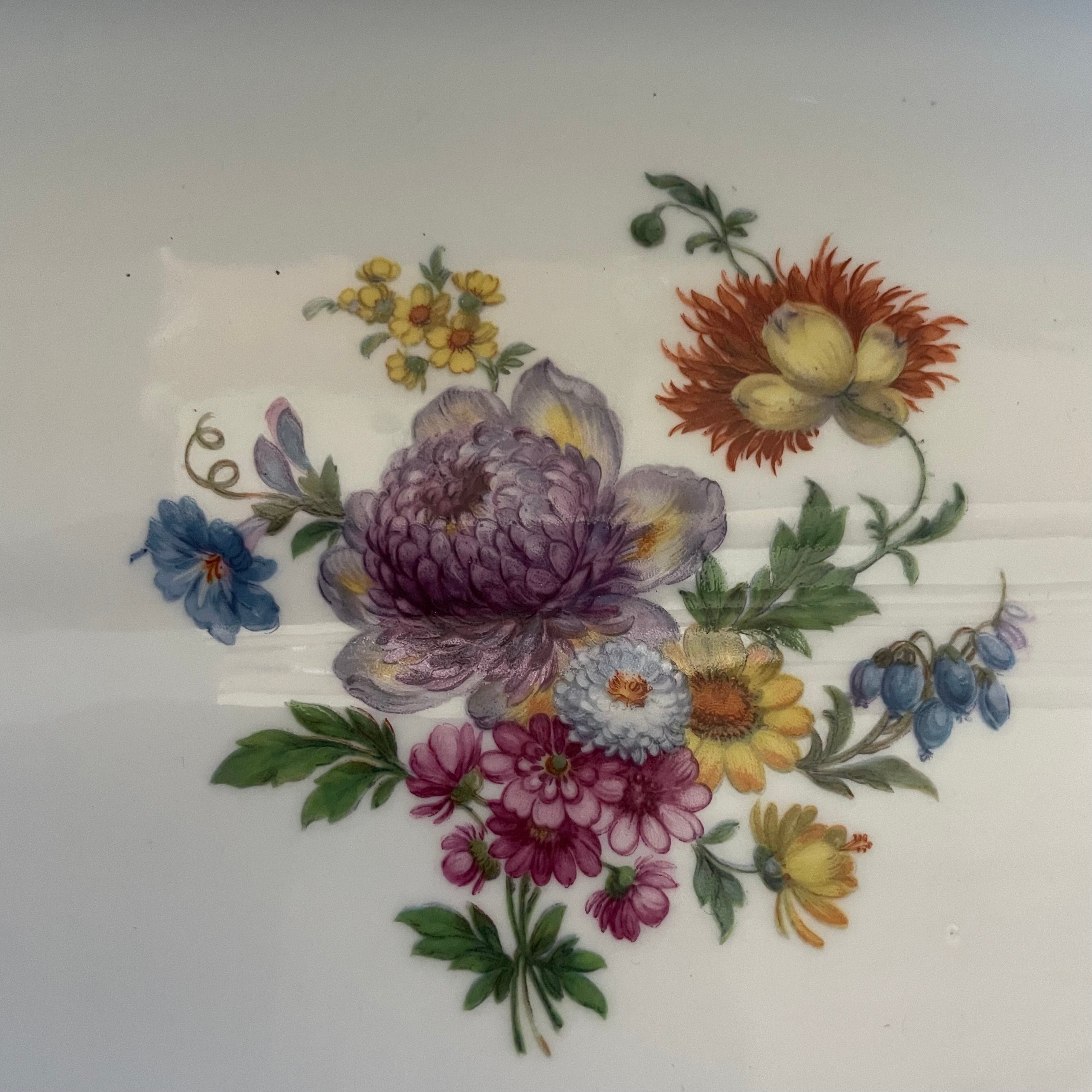 Vintage Meissen Style Reproduction Handpainted Porcelain Jewelry/Trinket Box 12"x 6.5"x 4"