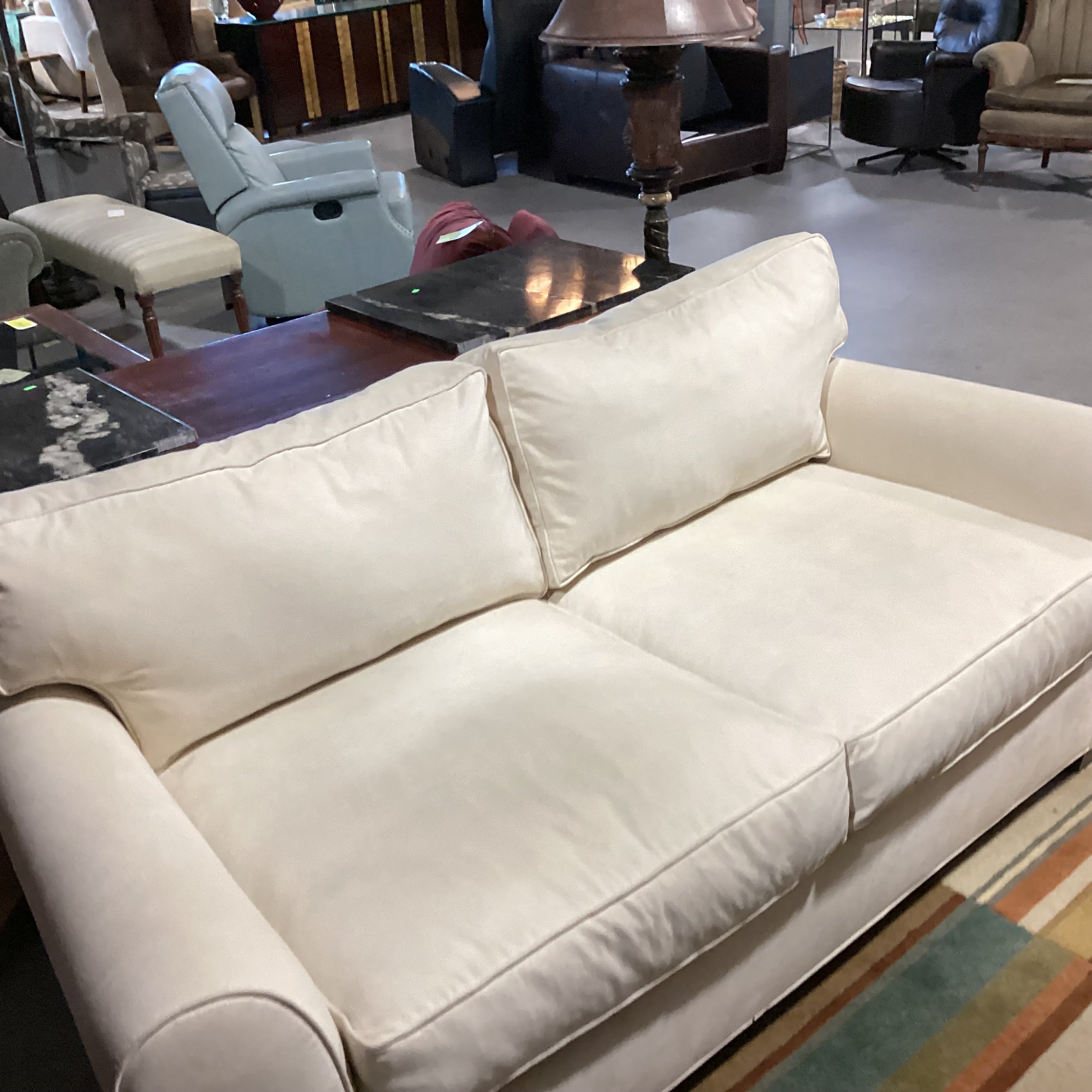 Richter Furniture Cream Ultra Suede Sofa 78"x 38"x 34"