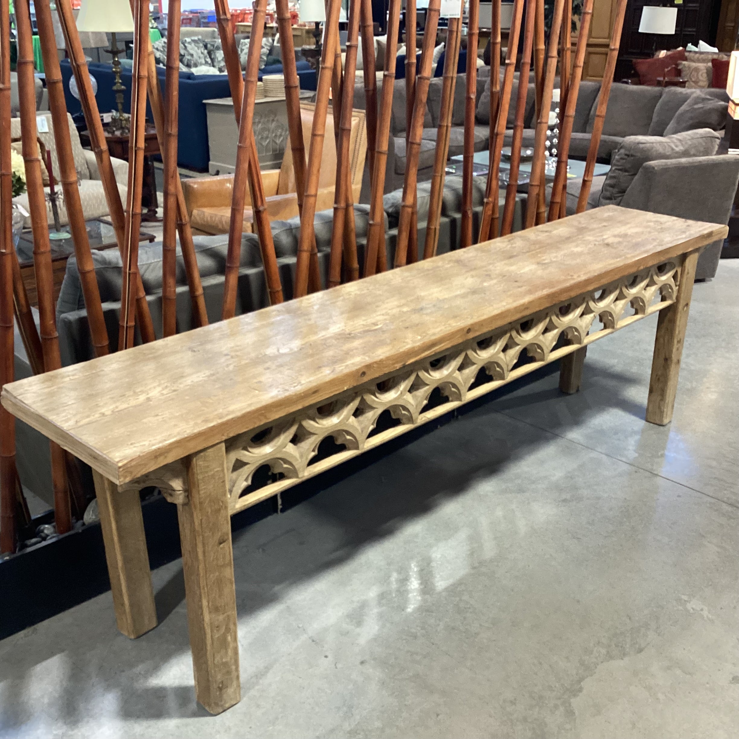 Antique Natural Distressed Wood Sofa Table 108"x 21"x 32"