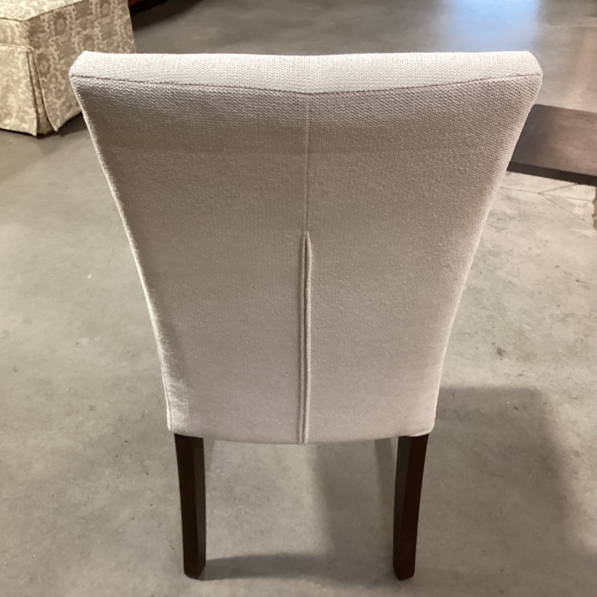 Colamy Ivory Woven Nailhead & Dark Finish Wood Dining Chair 19"x 24"x 38"