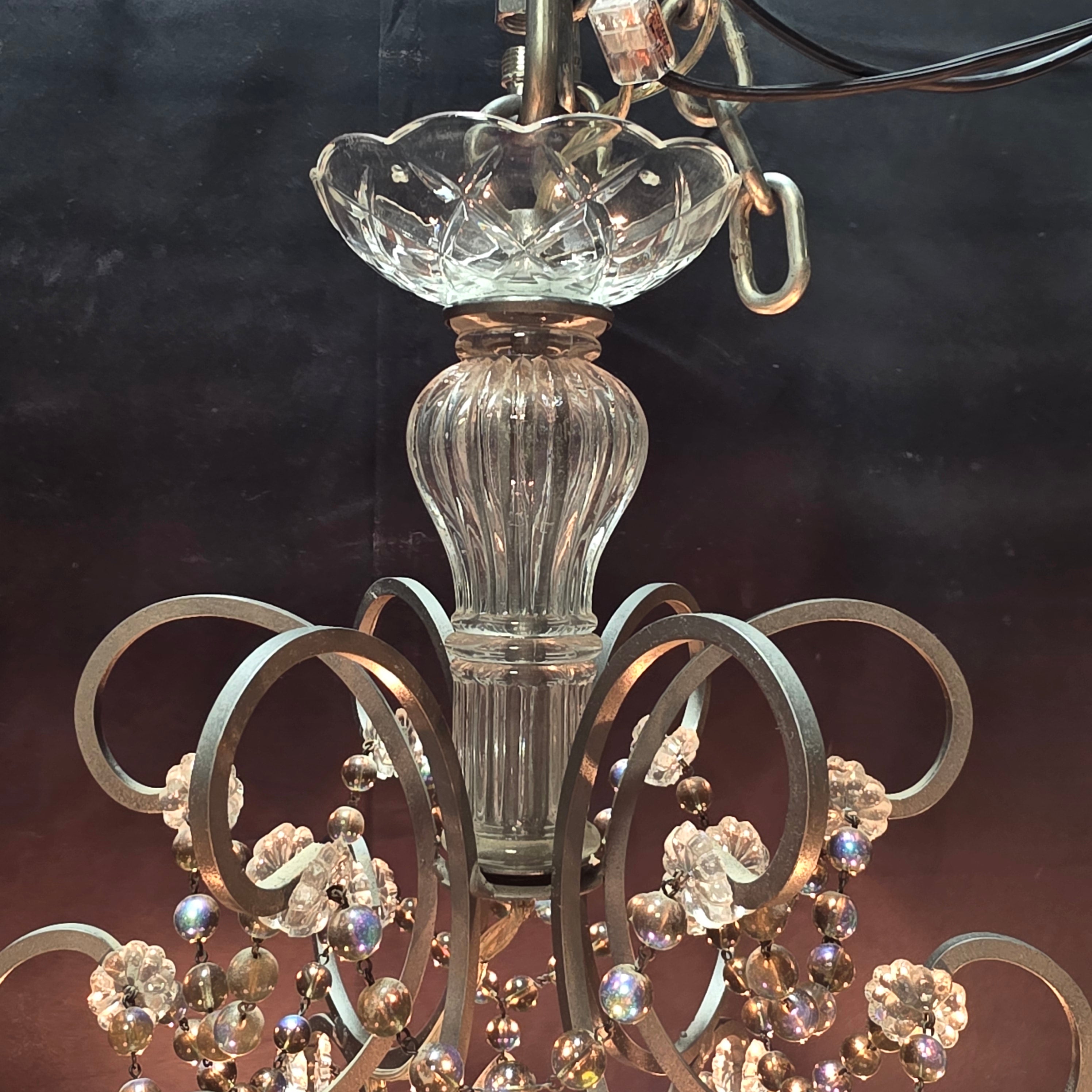 1950's Italian Glass Drop Chandelier 23.5"Dx33"