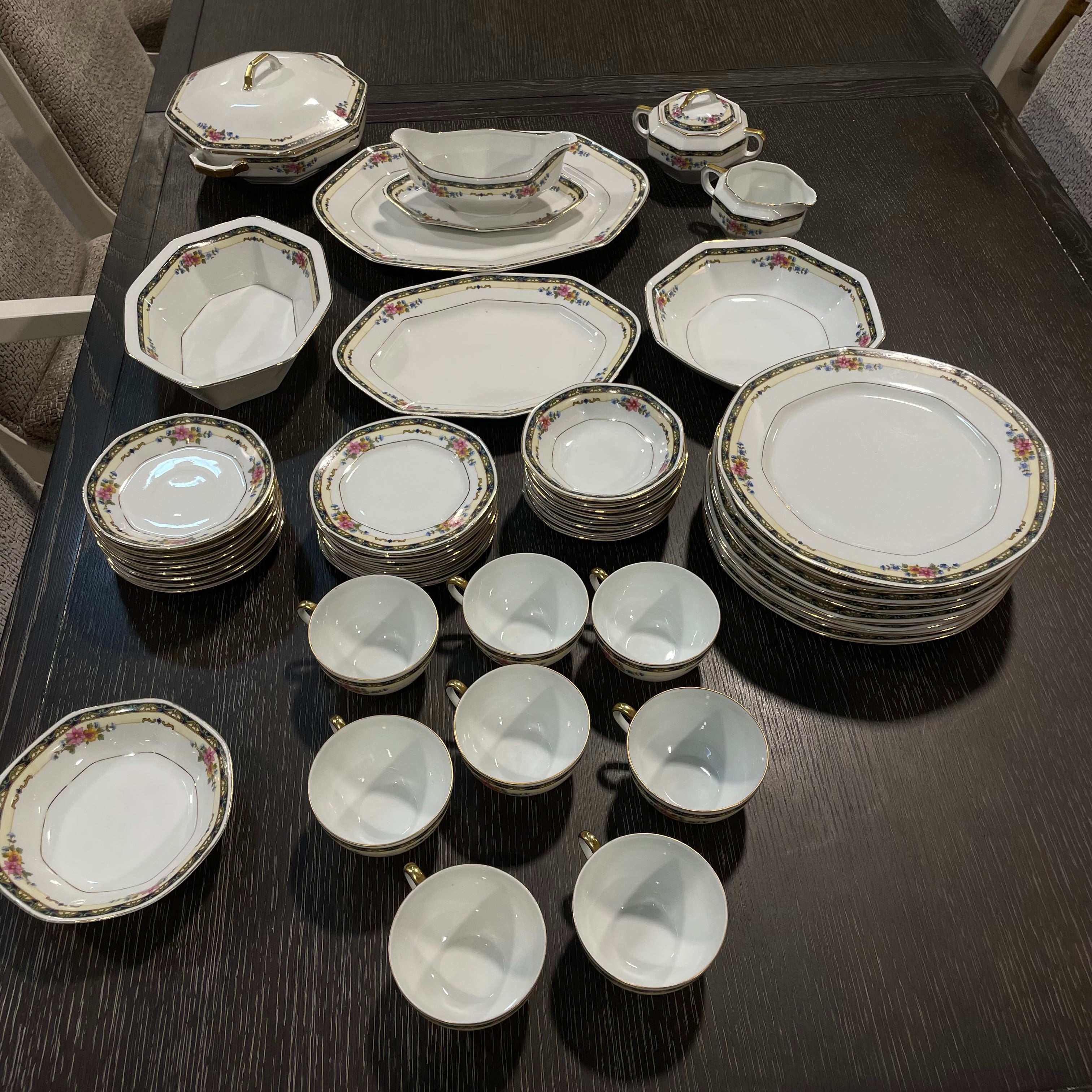 Set of 51 Pieces Vintage Epiag "Alameda" China Dinnerware, Made in Czechoslovakia