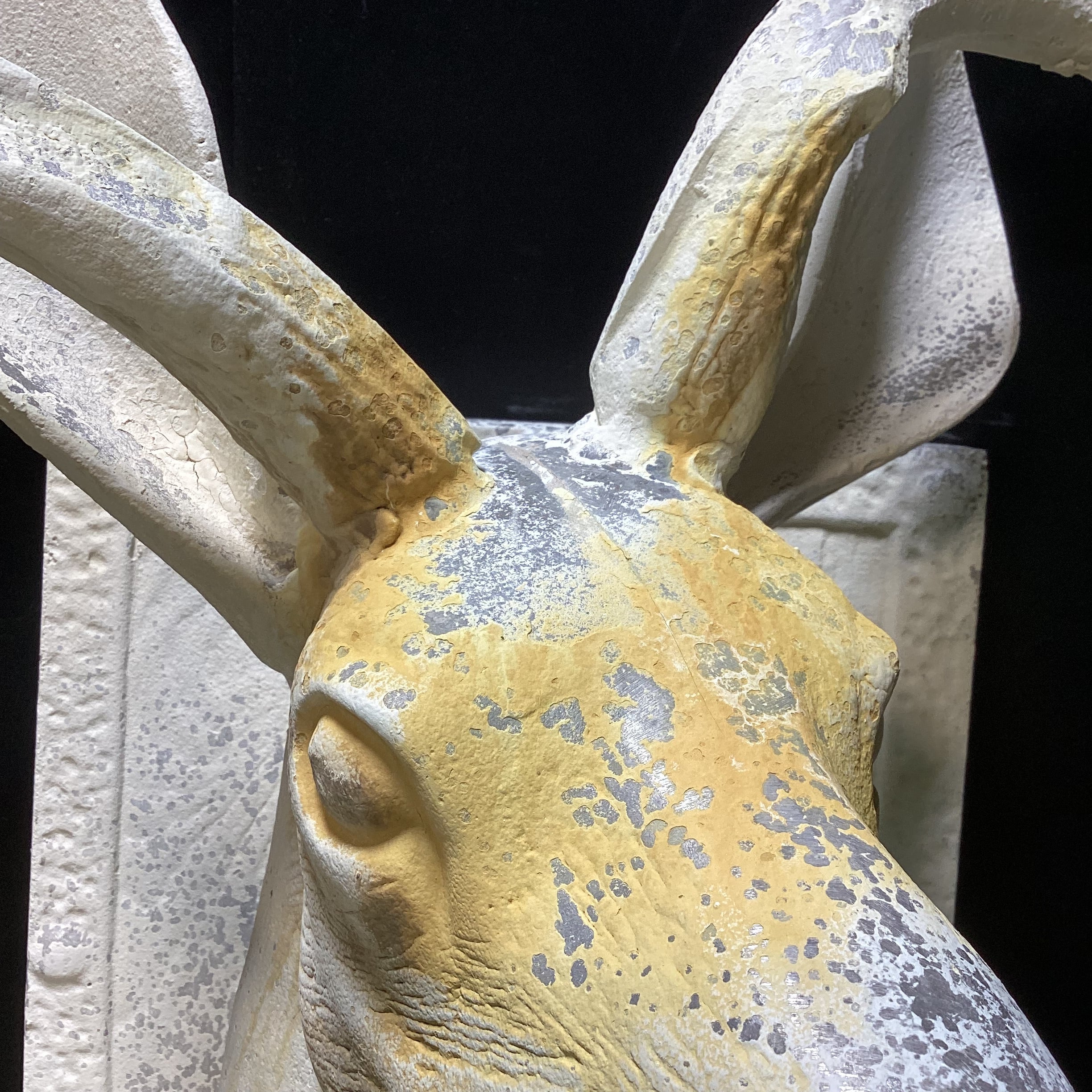 Rustic Shabby Chic Aluminum Cast Of Deer Head On Plaque 28" x 14" x 37"