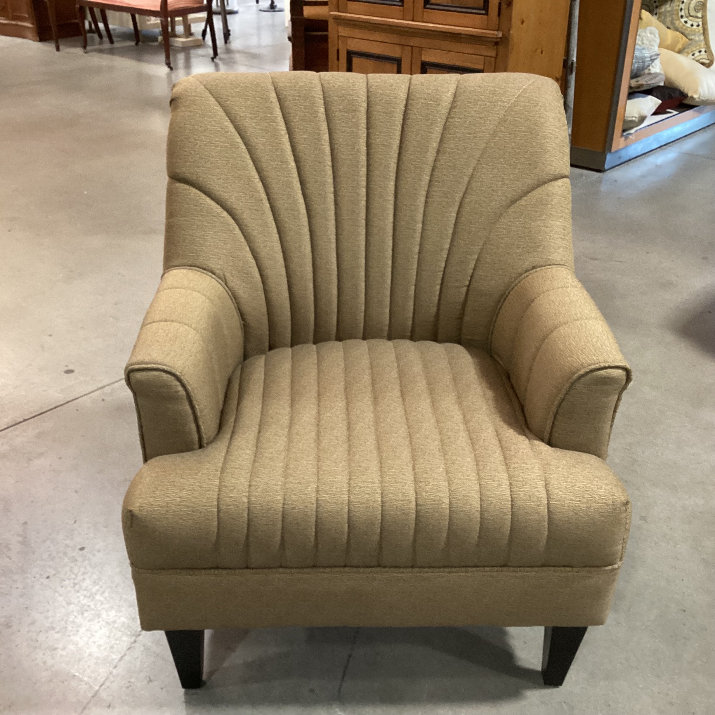 Noble House Golden Brown Flared Channel Tufted Detail Chair 30"x 30"x 34"