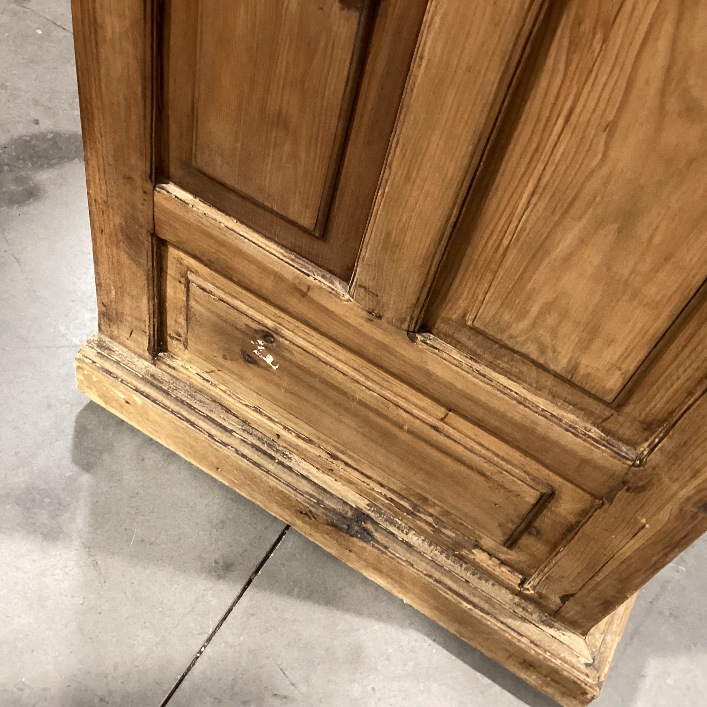 Rustic Pine with Carved Panel Detail 2 Door with Bottom Drawer Armoire 43"x 26.5"x 72"