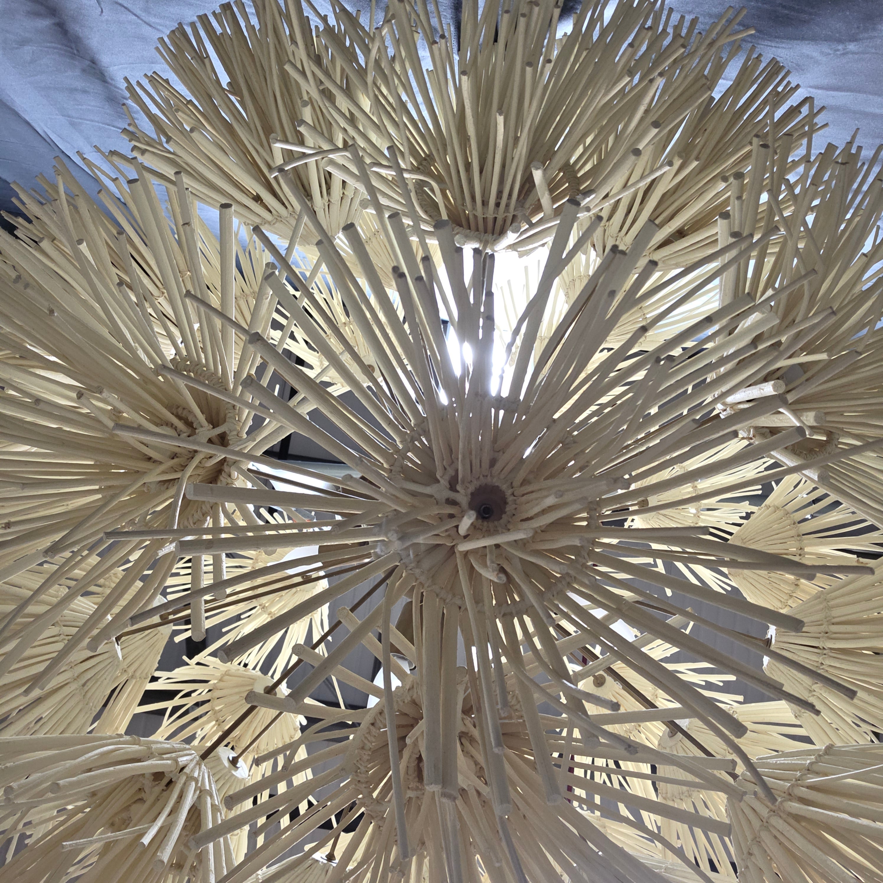 Arteriors Home Eight Light Winona Chandelier in Ivory Coconut Shells 39"x35"x37"