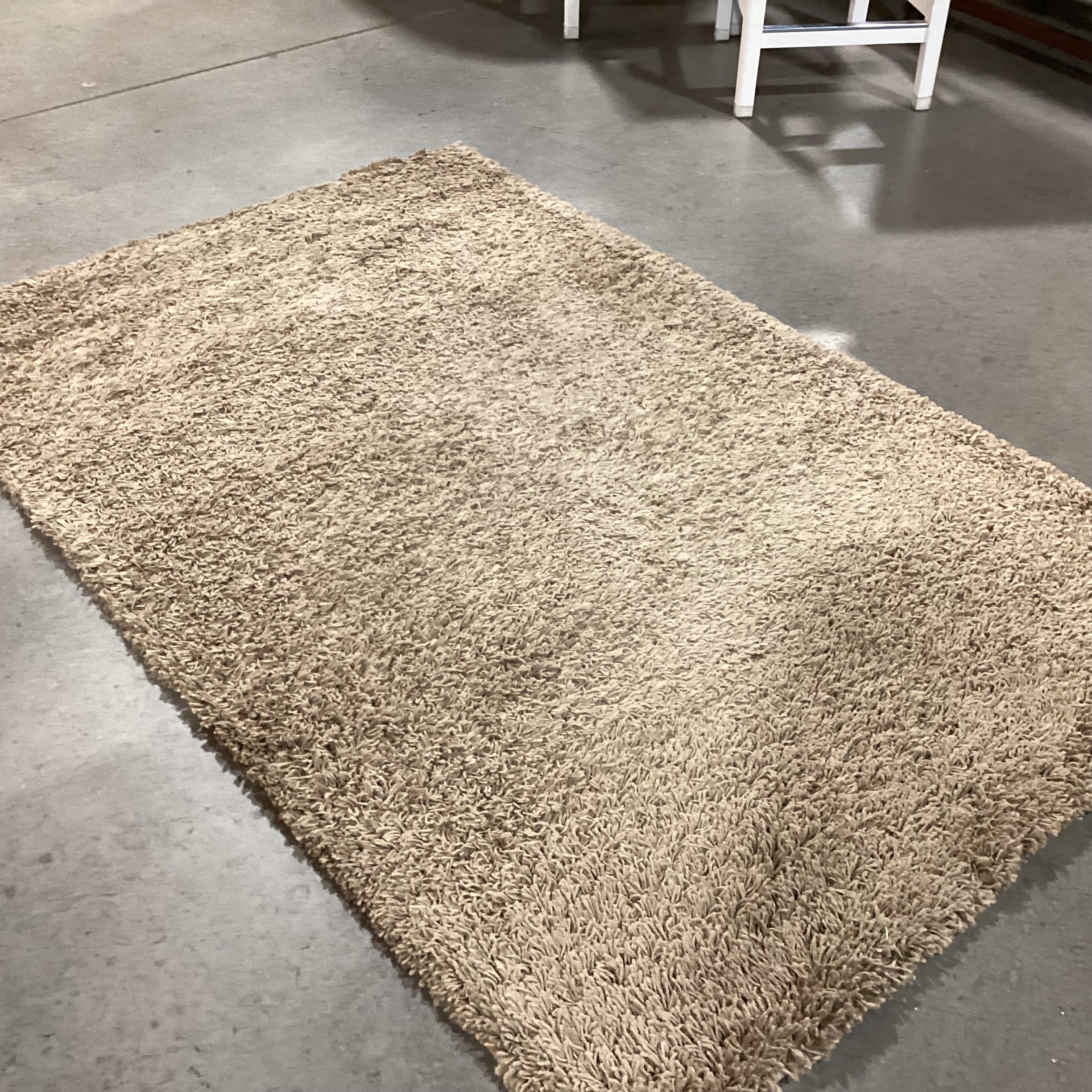 Unique Loom Solo Solid Sandy Brown Shag Rug 4'x 6'