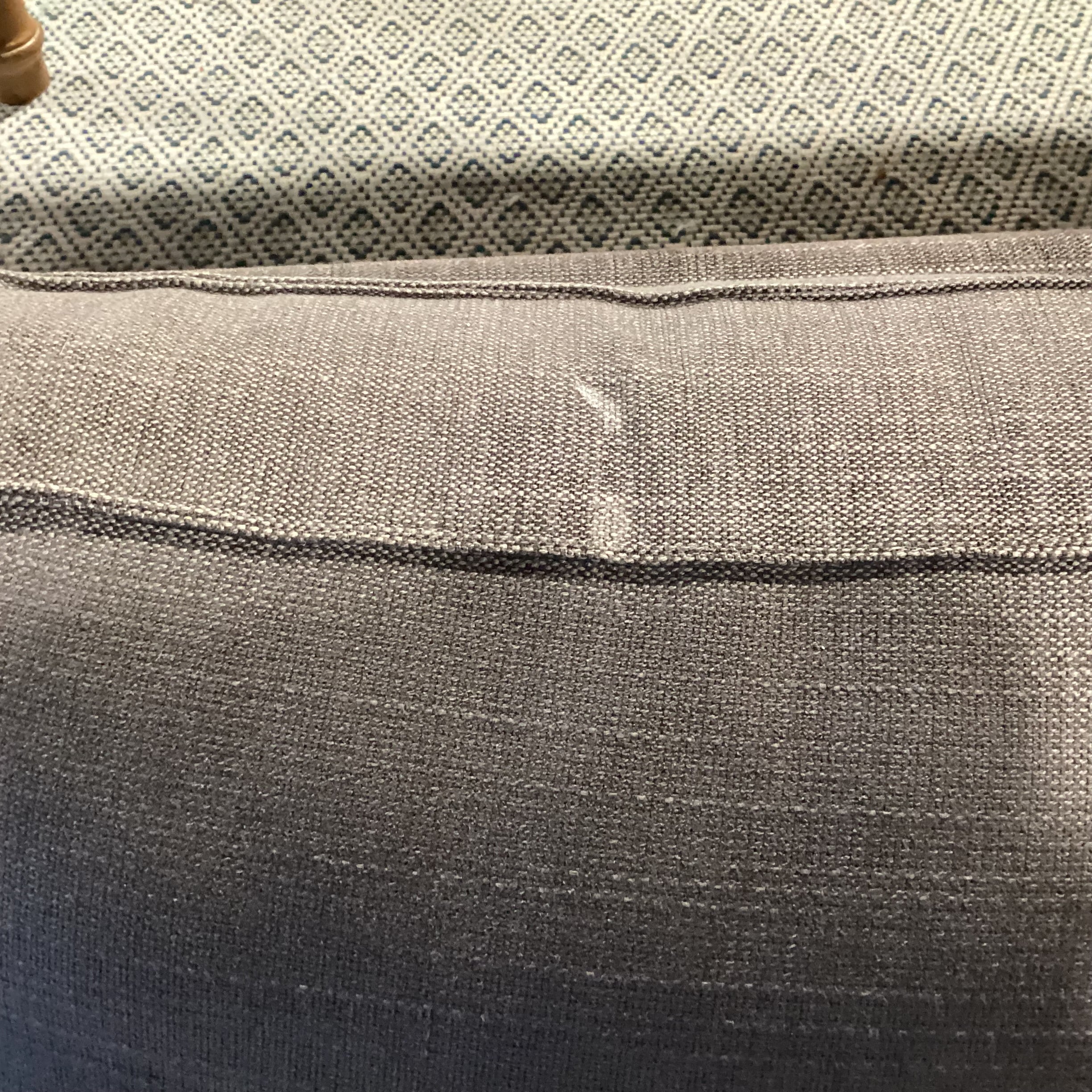 Grey Woven with Ottoman Sofa 96"x 36"x 26"