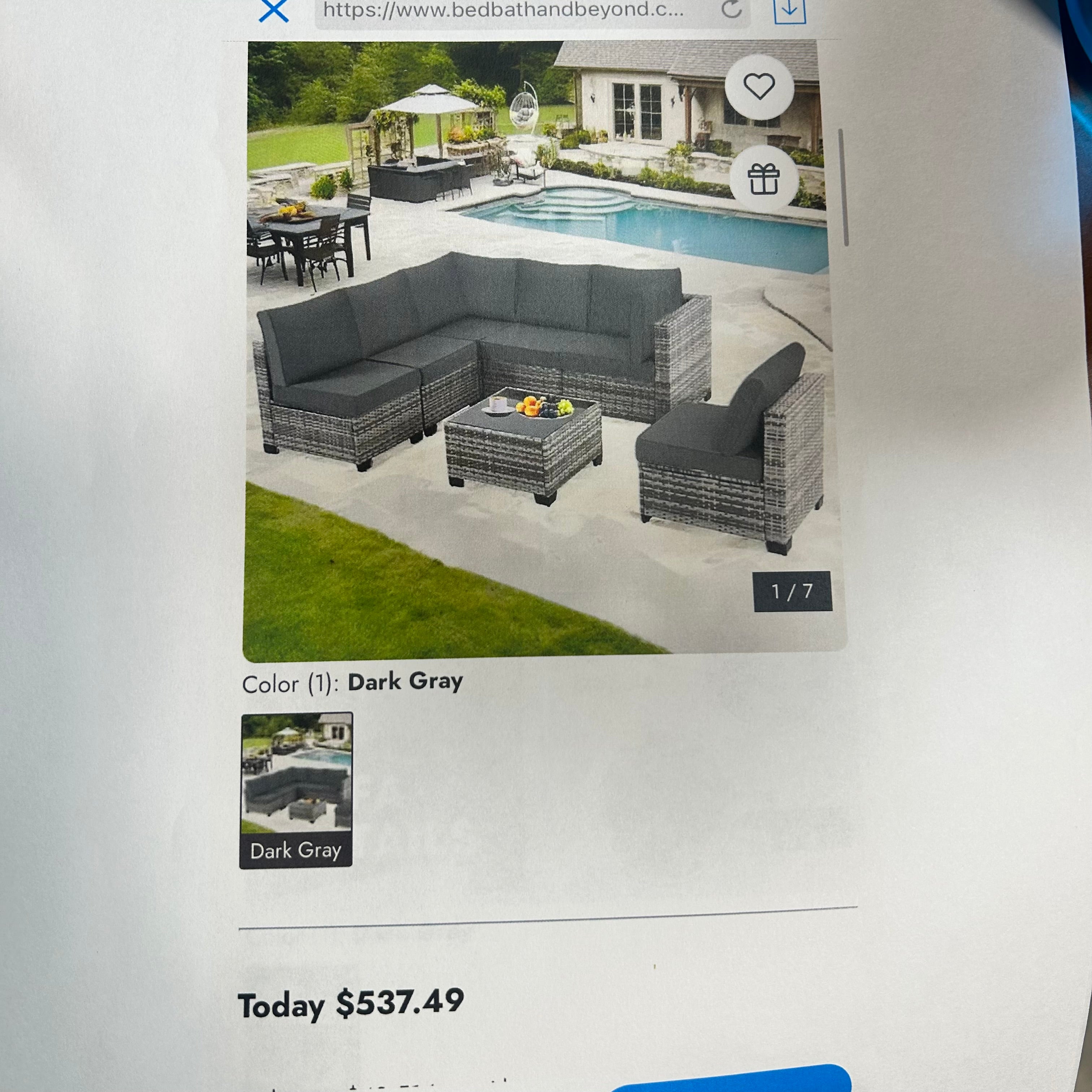 7-Piece Wicker Patio Conversation Set With Cushions 6 Sofas 1 Table