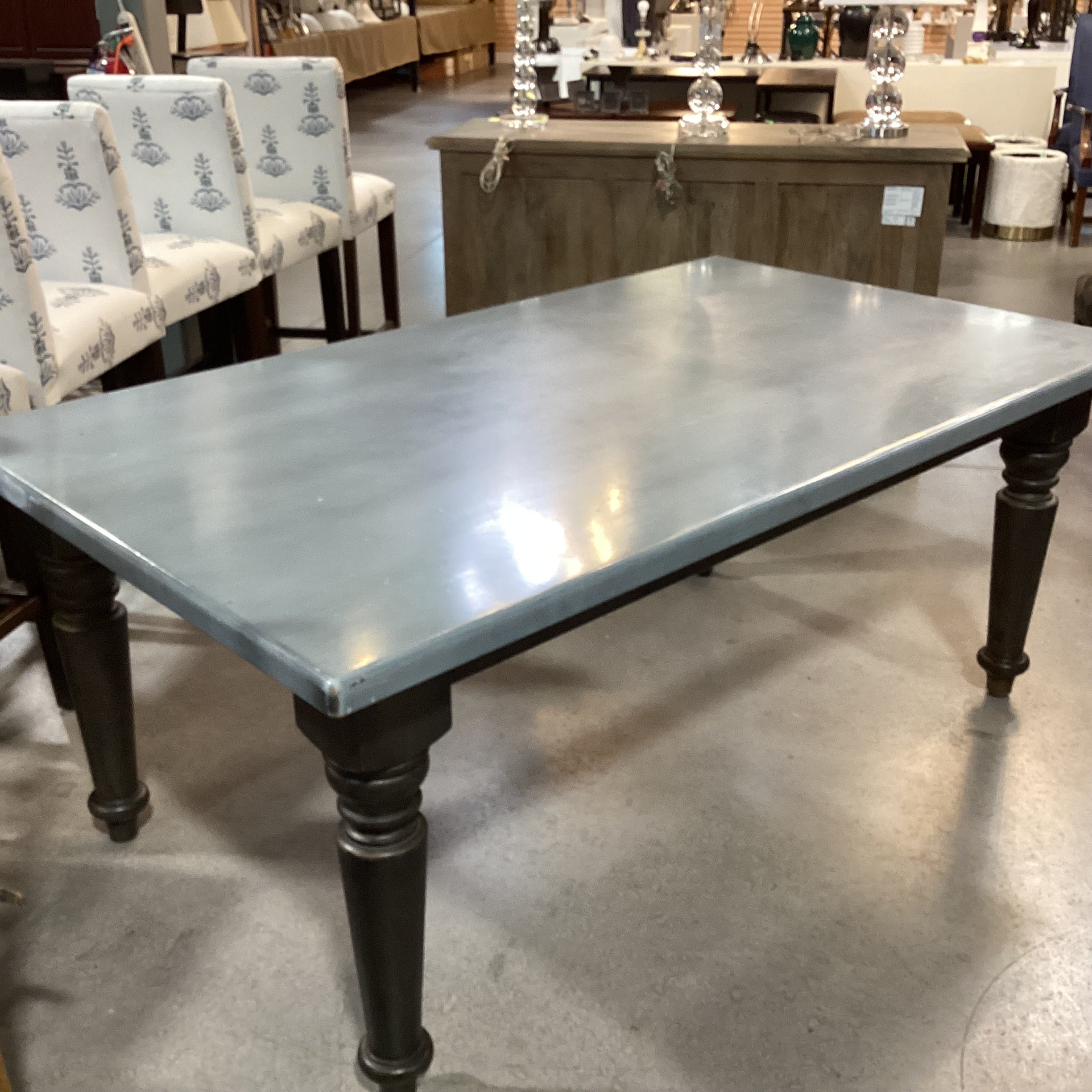 Bassett Bench Made Solid Wood with Grey Tones Finish Dining Table 72"x 42"x 30"