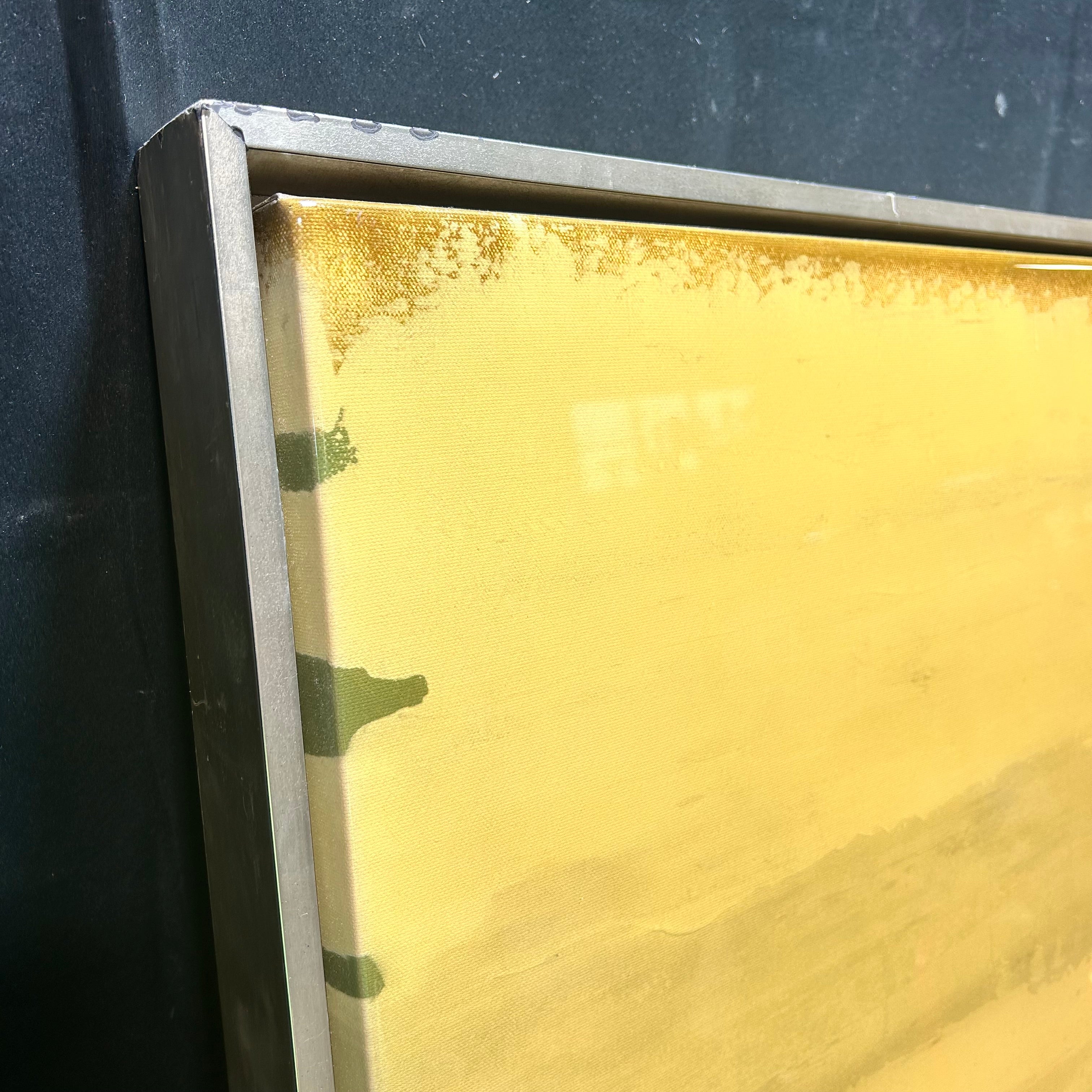 Large Abstract "Gold In The Sand II" Glass Coated Canvas 51.5"x 68"
