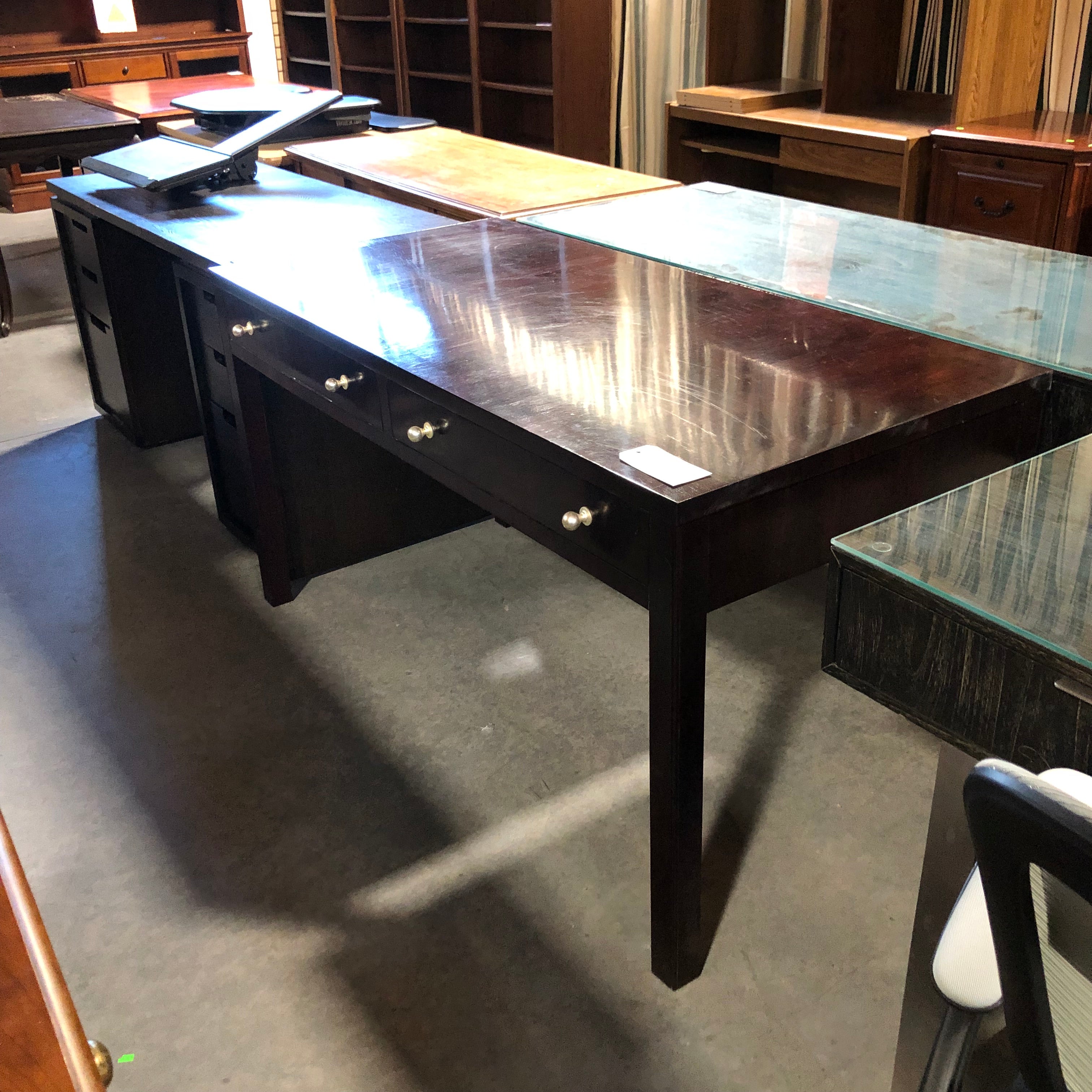 Thomas O' Brien For Hickory Chair Solid Dark Finish Office Desk 58"x 28"x 31"