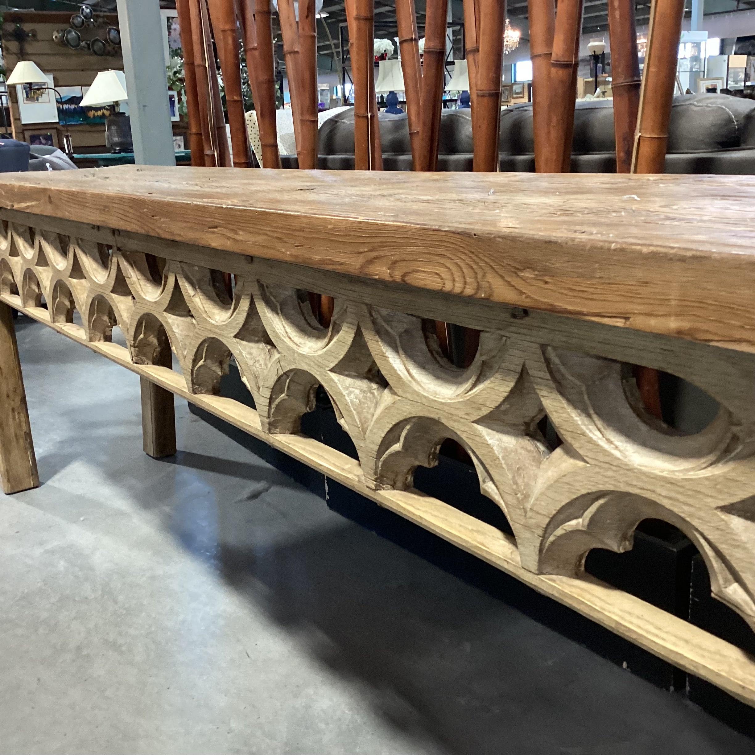 Antique Natural Distressed Wood Sofa Table 108"x 21"x 32"