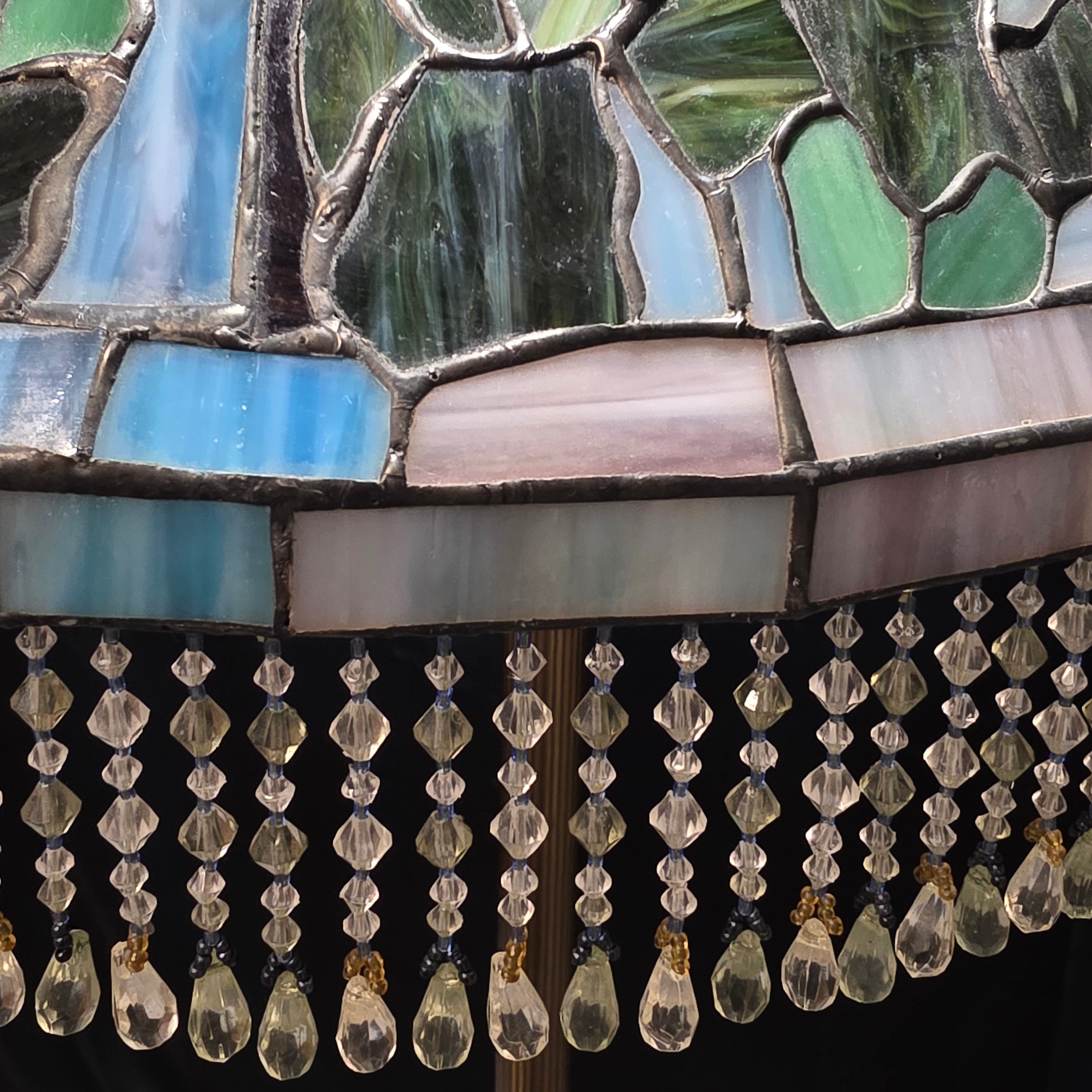 Tiffany Style Four Light Floor Lamp with Prism Drops 18"x63"