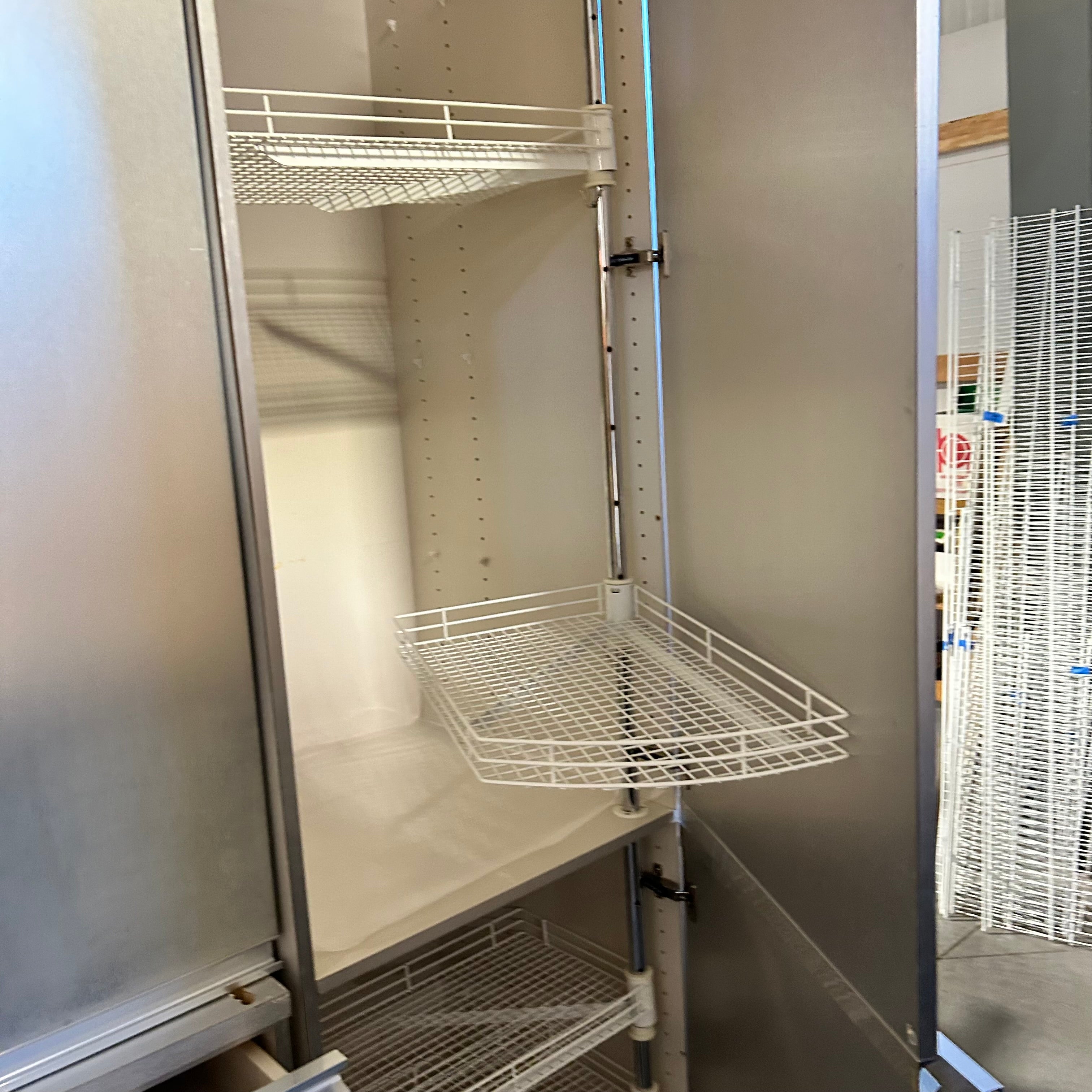 Stainless Metal Vaneer Cabinet Set with Metal Hardware 12 Bottoms / 7 Uppers / 2 Standing Pantry Cabinets