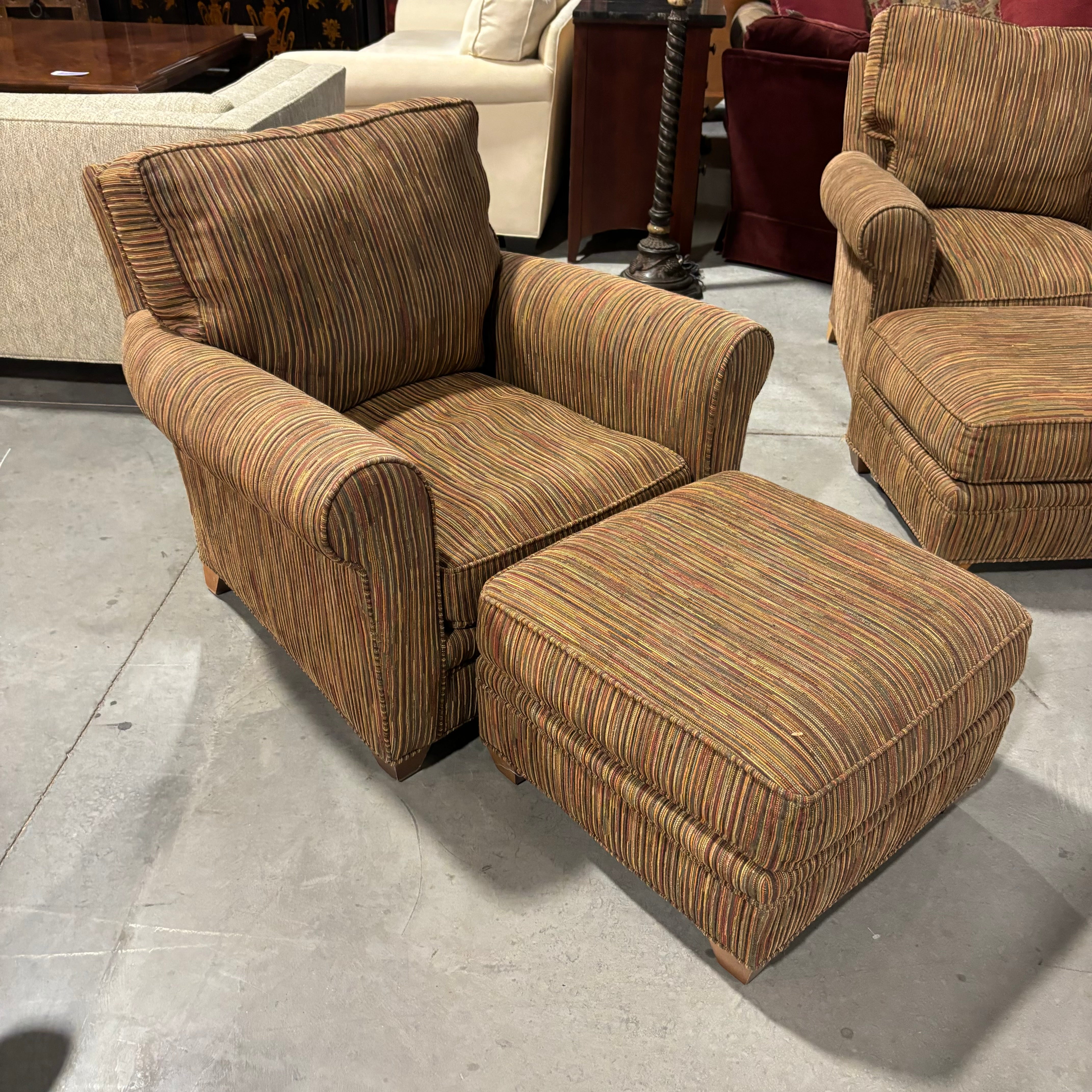 Home Gear Brown Multi Woven with Ottoman Chair 38"x 39"x 31"