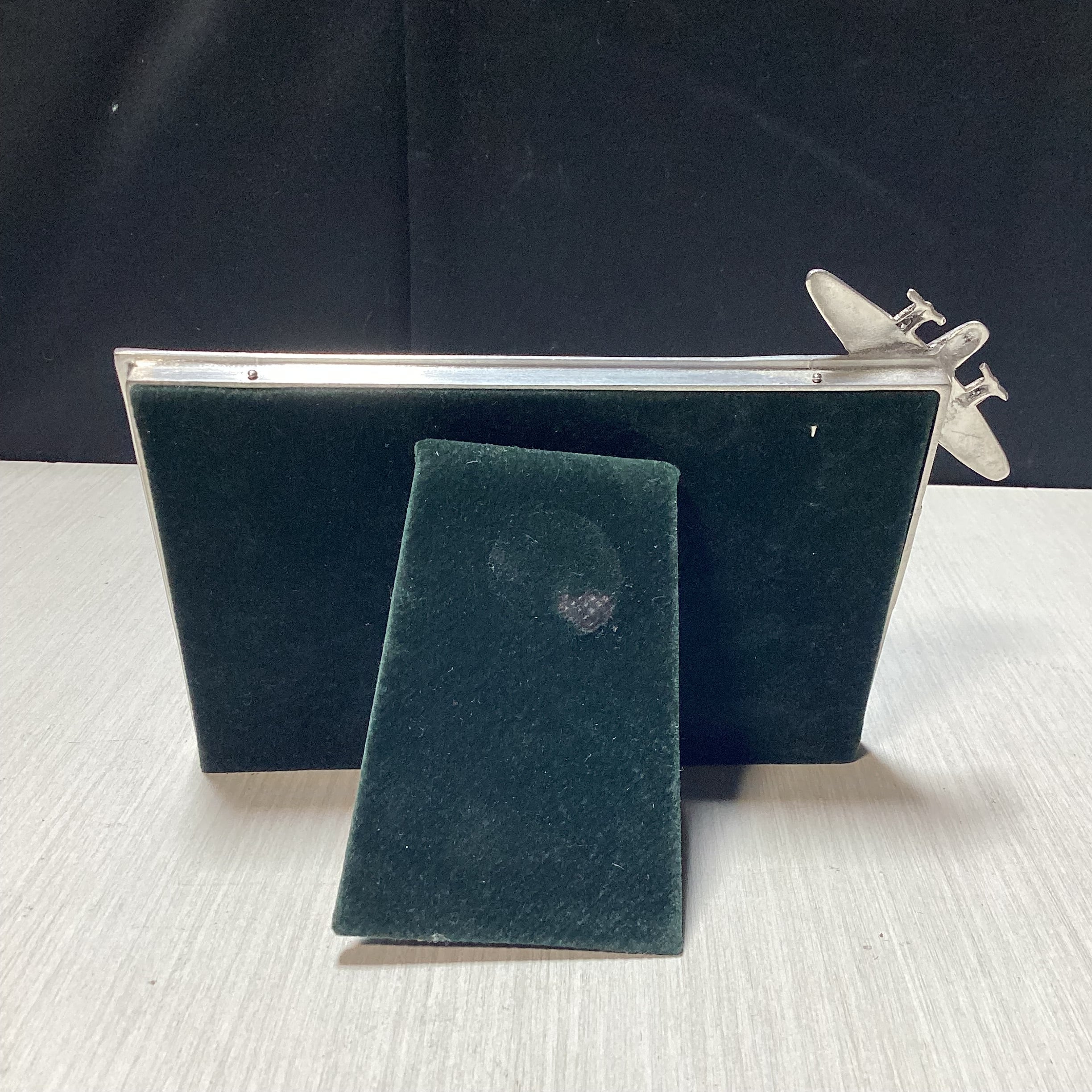 Elias Extra Fine Pewter Silver Frame With Airplane 6.5" x 4.5"