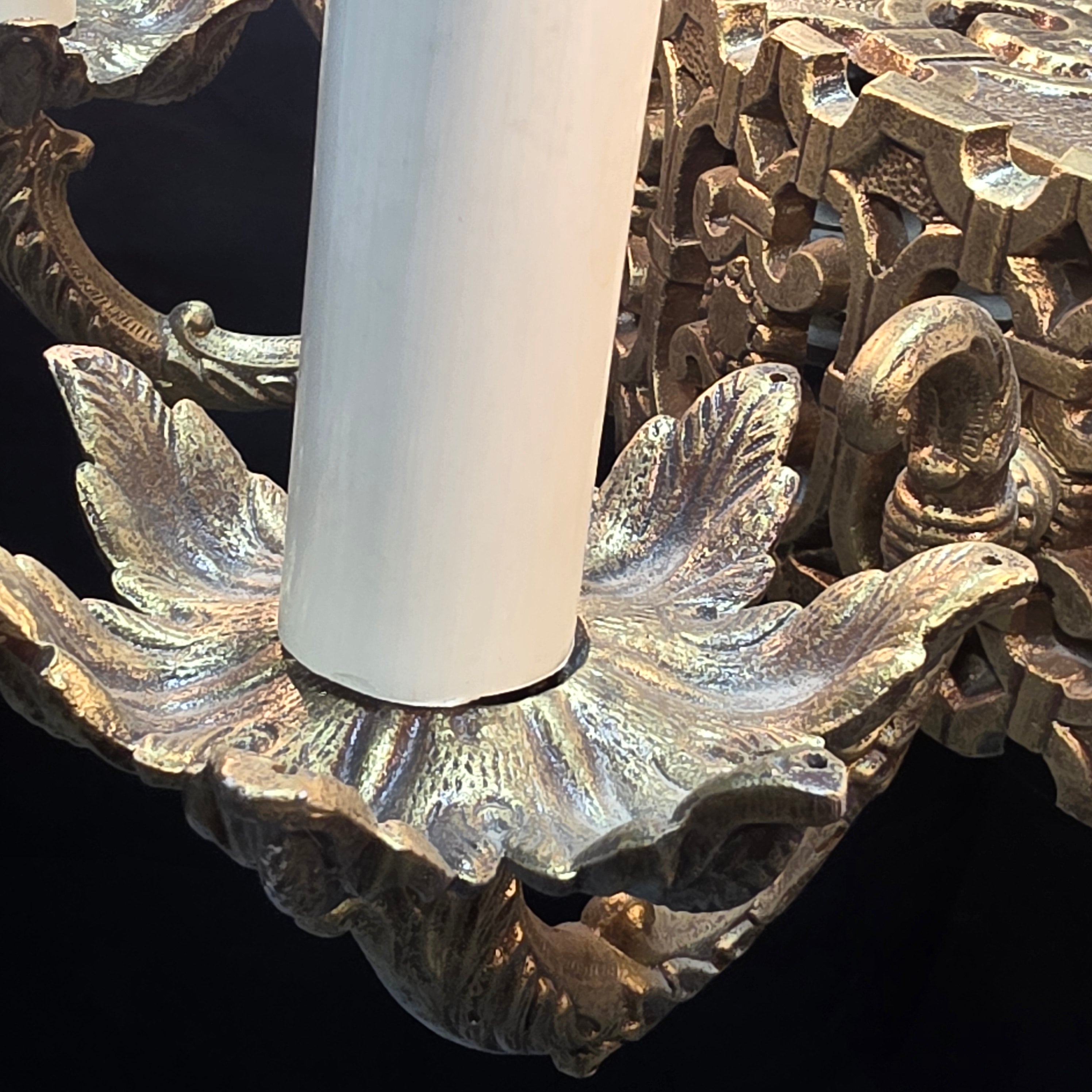 Mid Century Ornate French Tiered Chandelier 31"x18.5"
