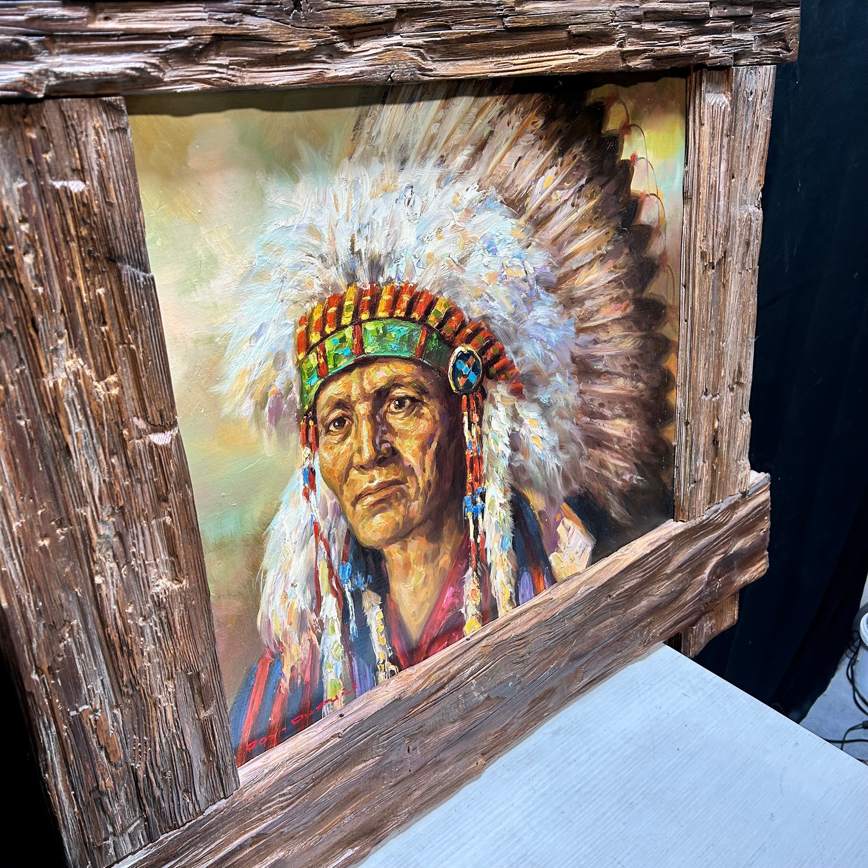 Roy Dupuis "Indian Portrait" From Royal Street Fine Art 38"x34"