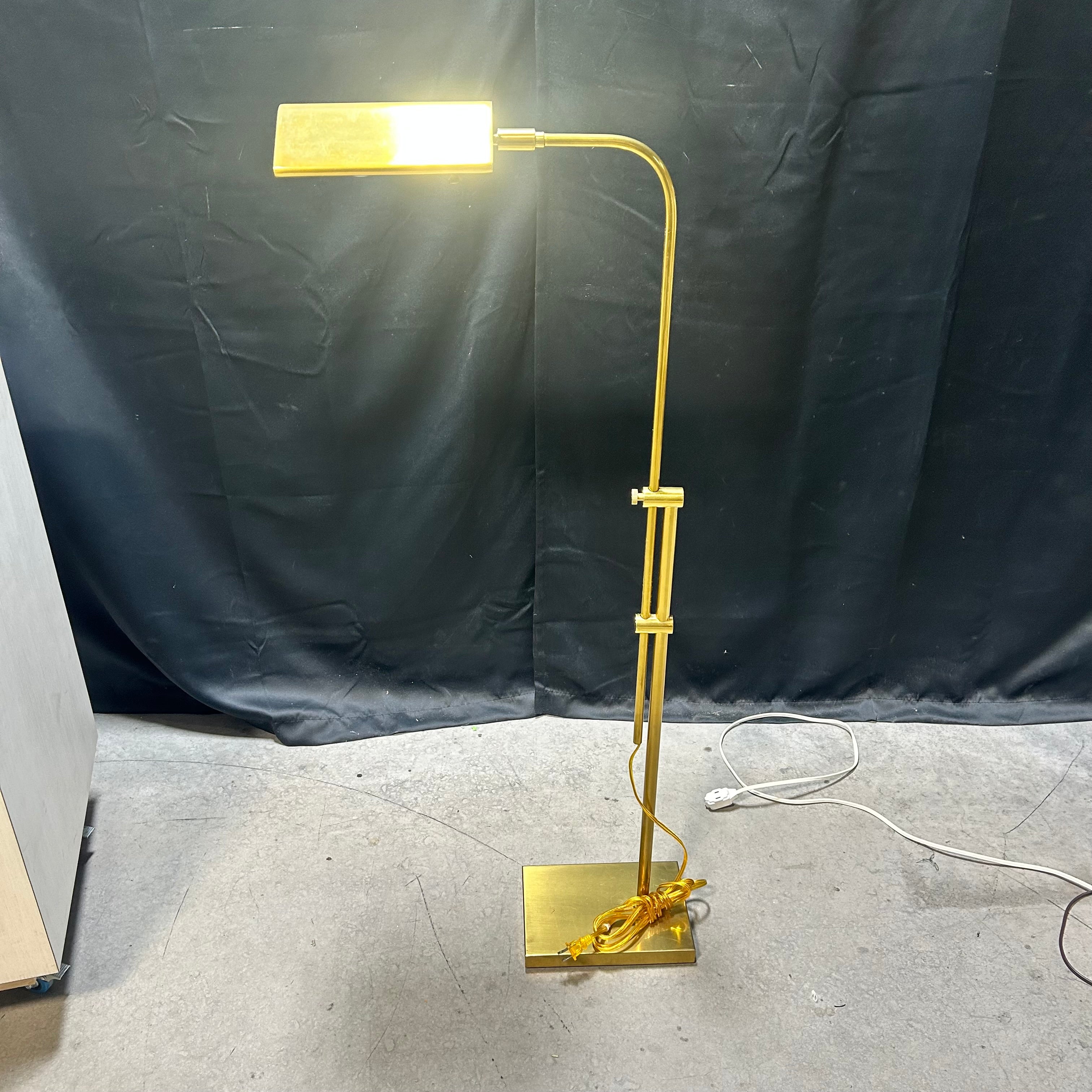 Brass Adjustable Pharmacy Floor Lamp 7"x 18"x 55"