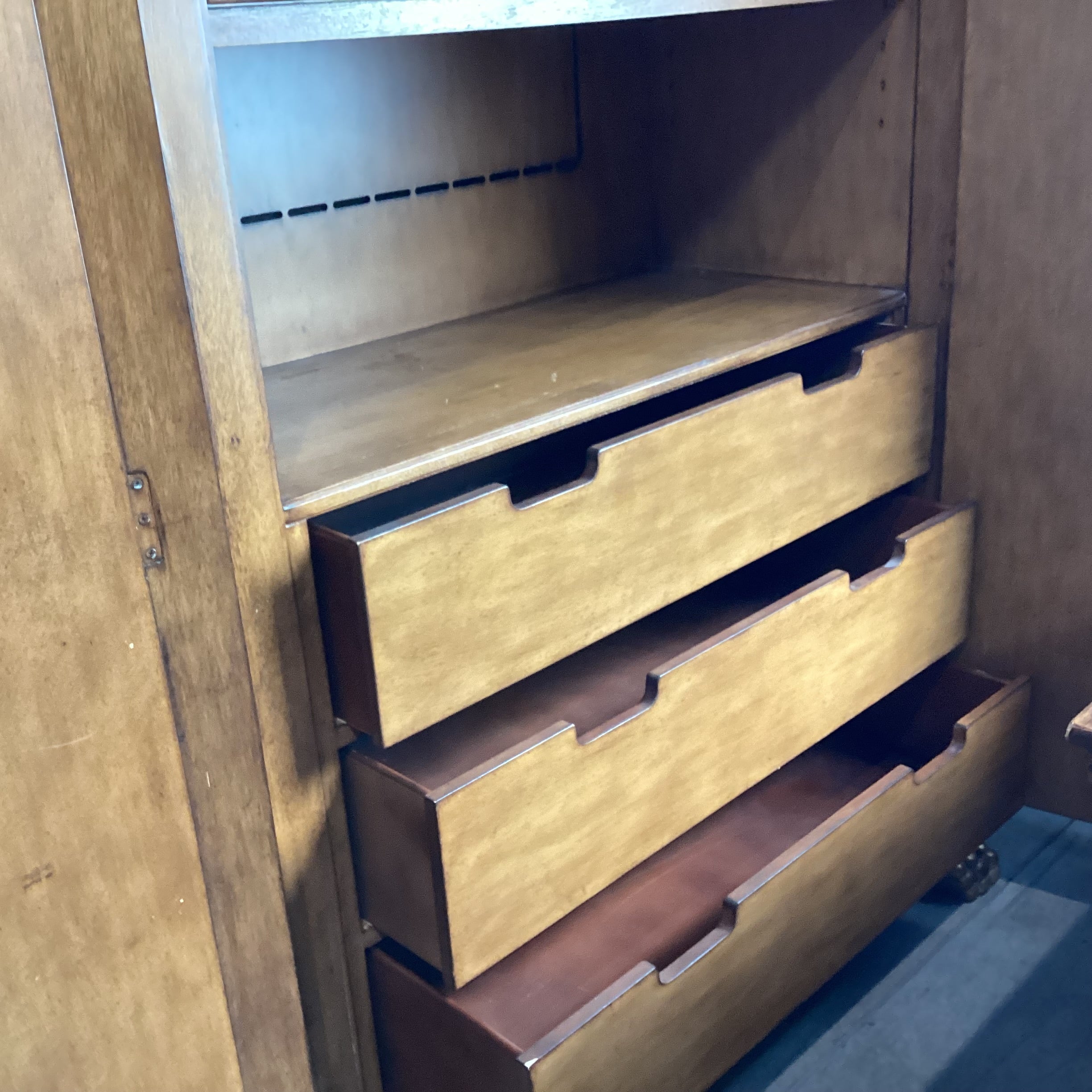 Ornate Carved Wood with Gold Accent 2 Door 3 Drawer Wardrobe Armoire 54"x 25"x 93"