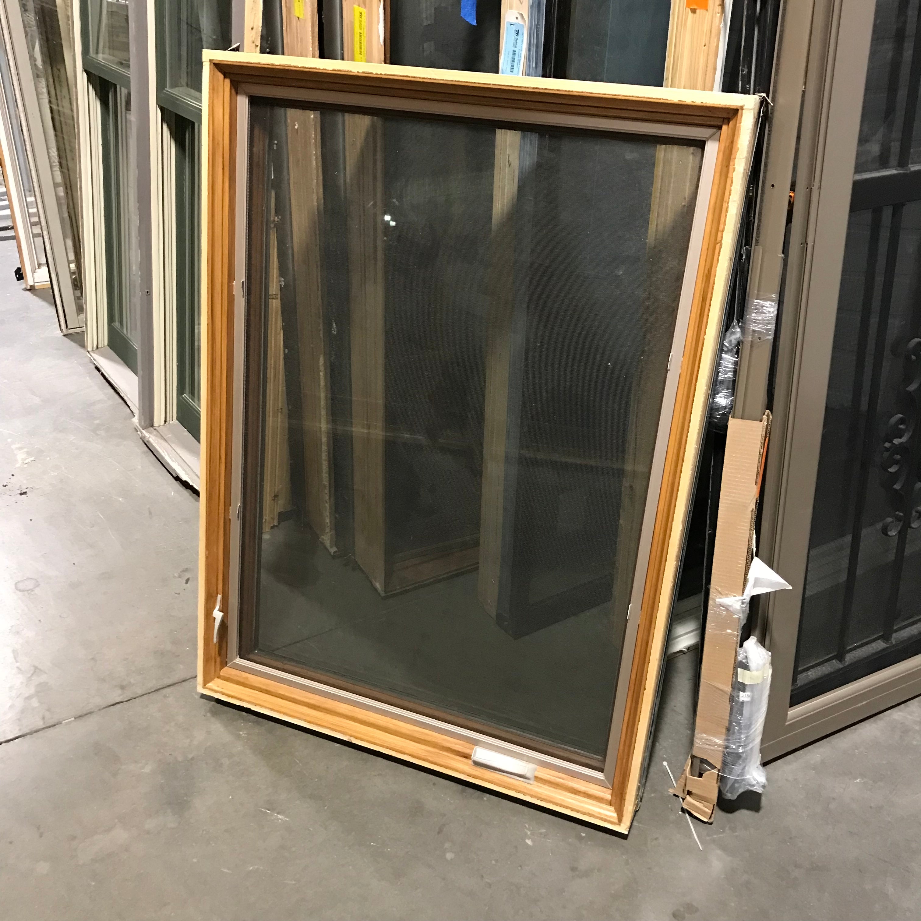 34.5"x 47.25"x 4" Brown Metal Clad Single Casement Exterior Window