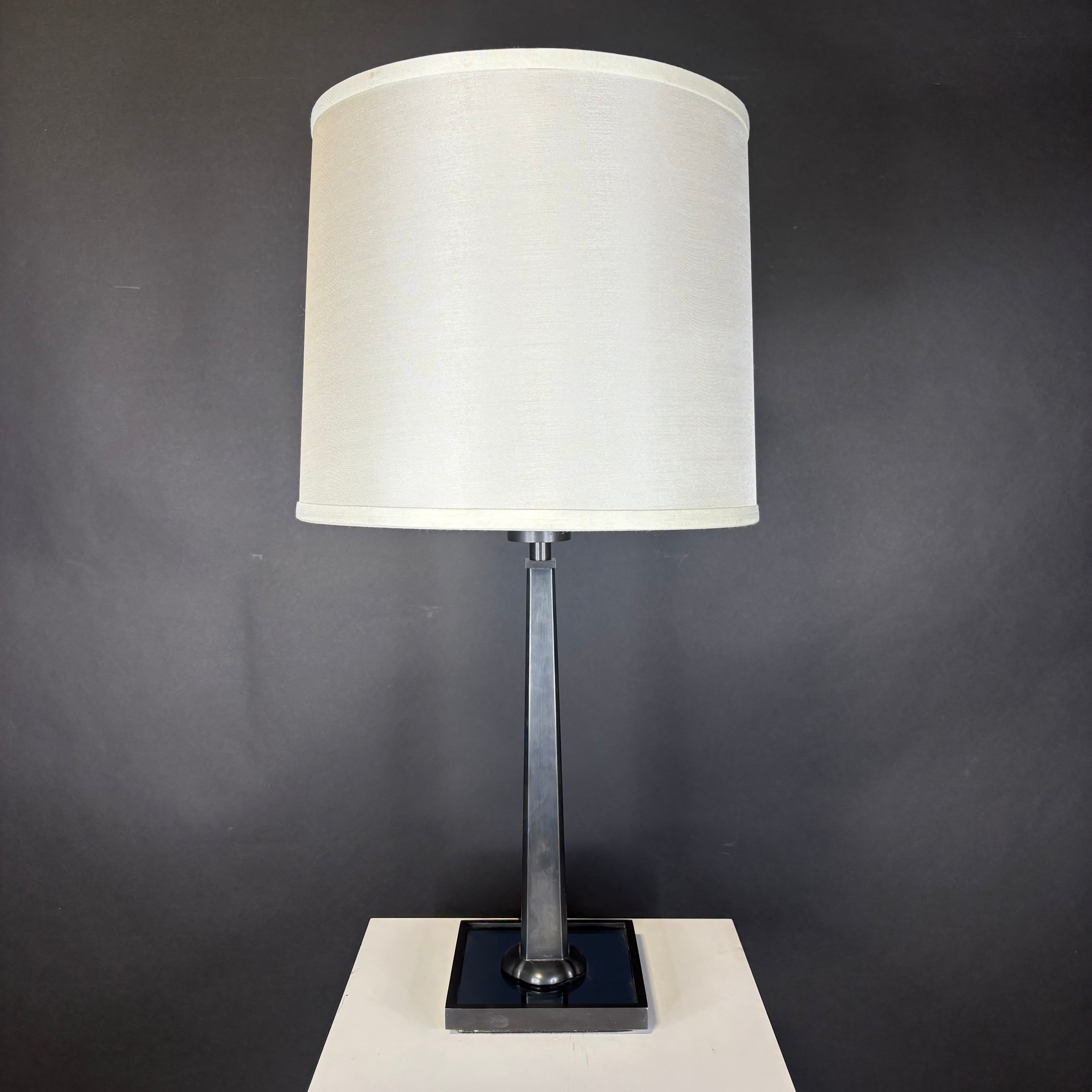 Barbra Barry Bronze Mirrored Base with Shade Table Lamp 13” Diameter @ Shade x 25”