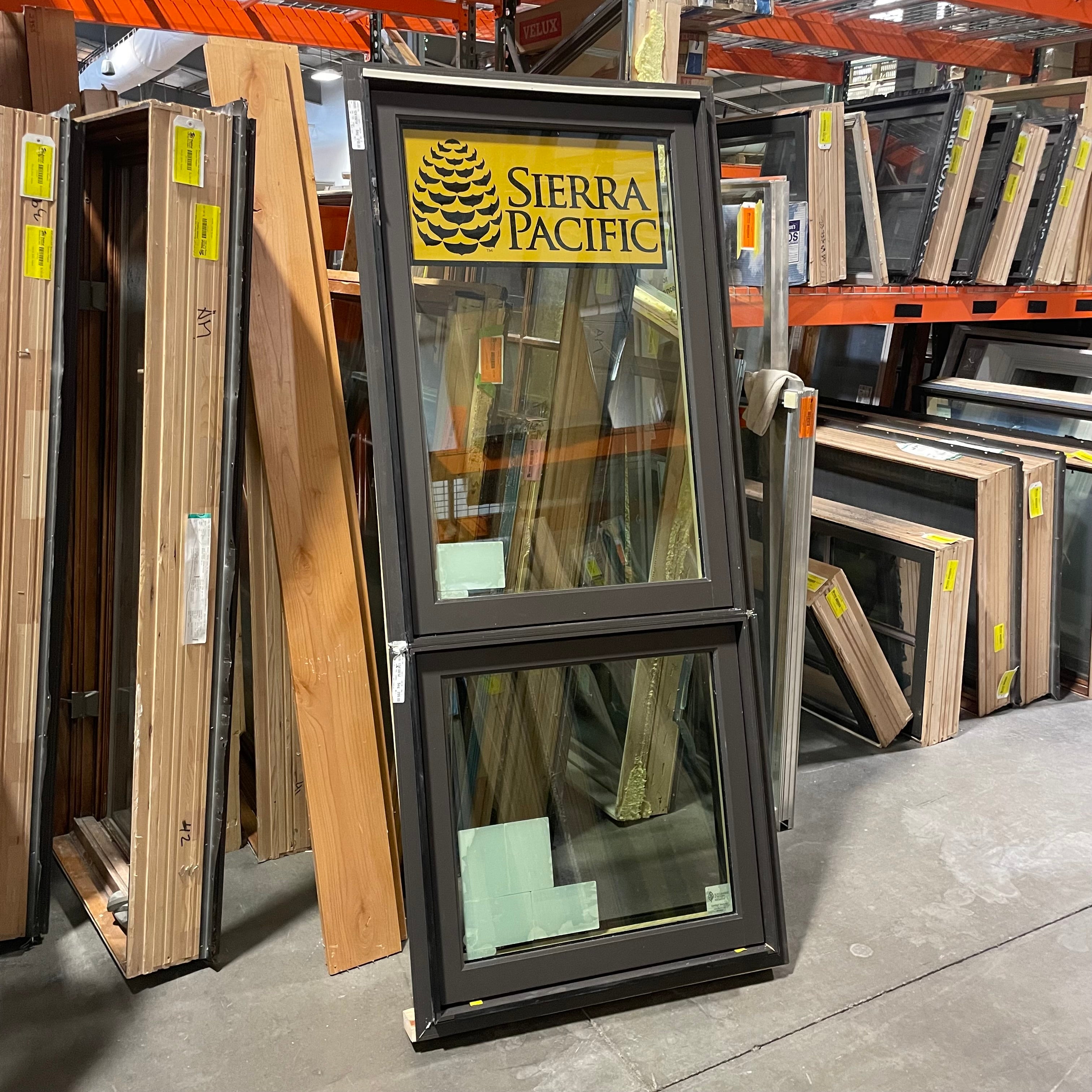 31.25"x 77"x 5.75" Sierra Pacific Brown Metal Clad Upper Fixed Pane Lower Canopy Single Casement Exterior Window