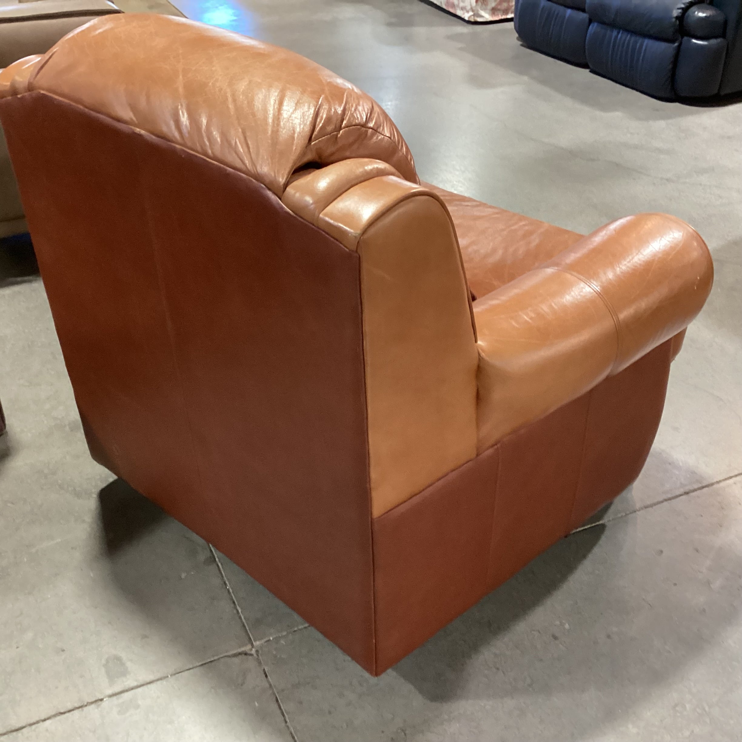 Cognac Leather Chair 42"x 36"x 38"