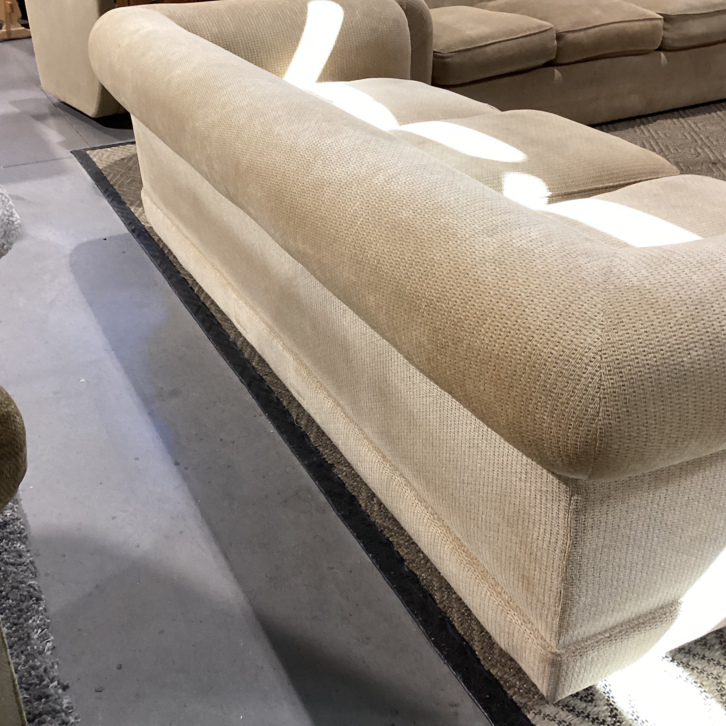 Golden Chenille Woven Roll Arm & Back Sofa 97"x 42"x 29"