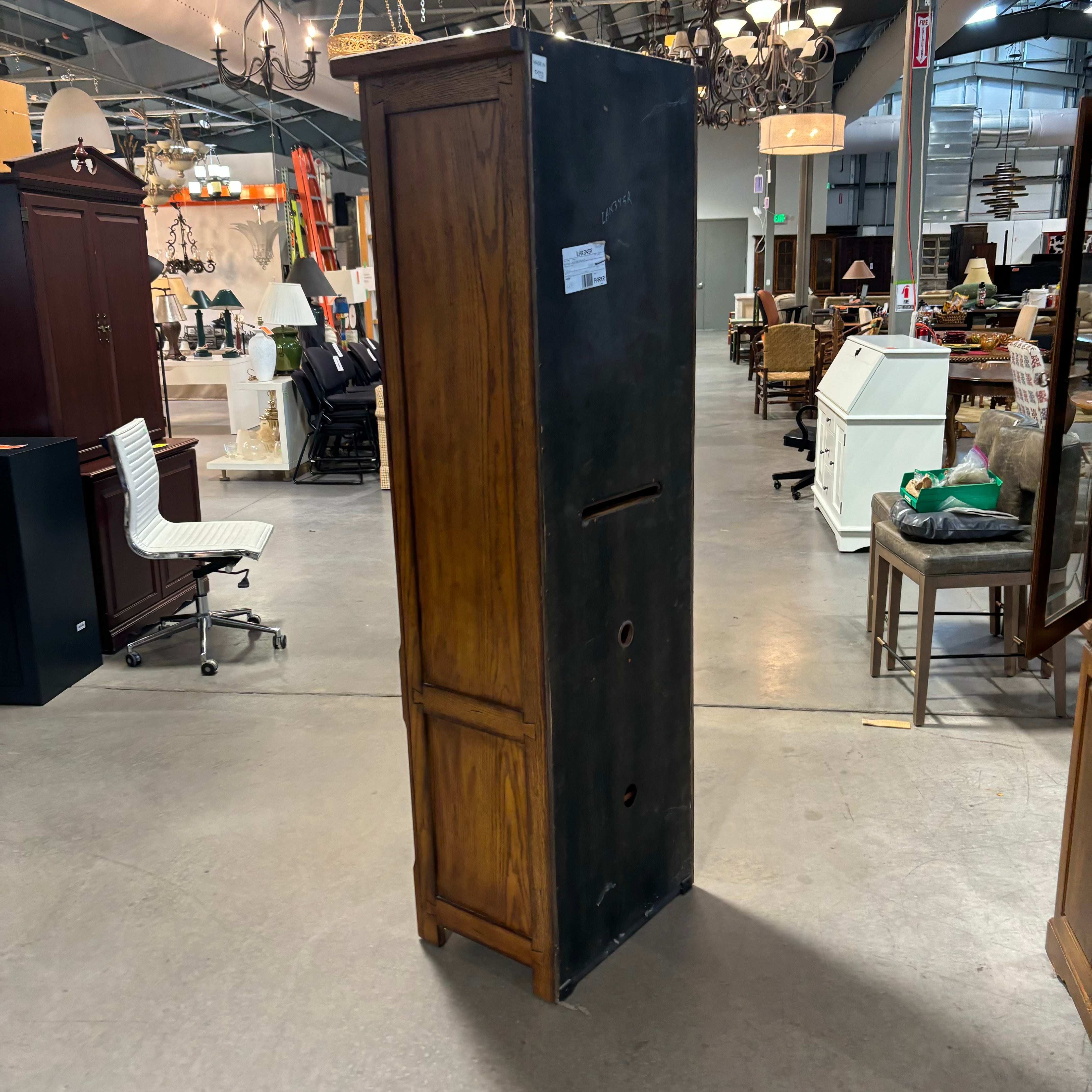 Dark Finish Wood Rustic Style with 2 Wood & Glass Doors Display Bookcase 26.5"x 18"x 77"