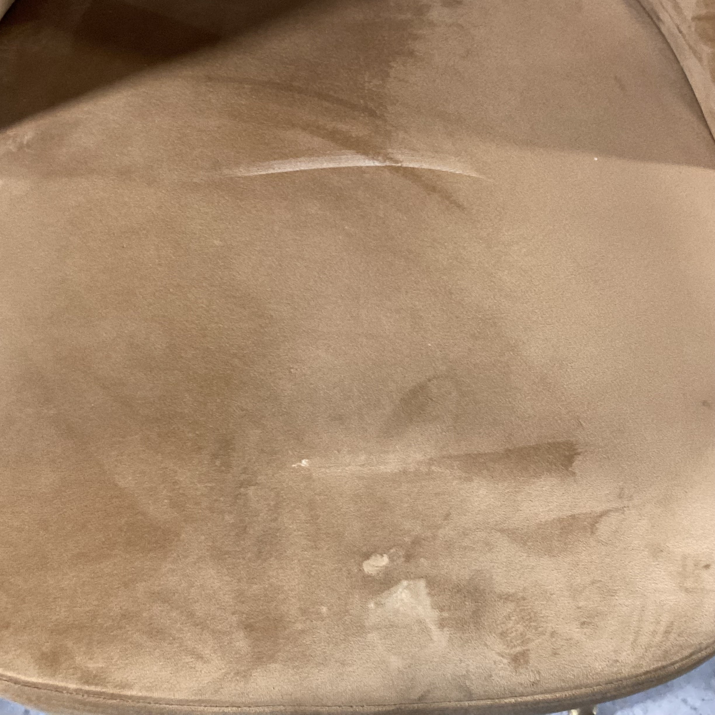 Set of 6 TOV Swell Performance Cognac Velvet & Gold Metal Dining Chairs 18.5"x 21"x 33.5"