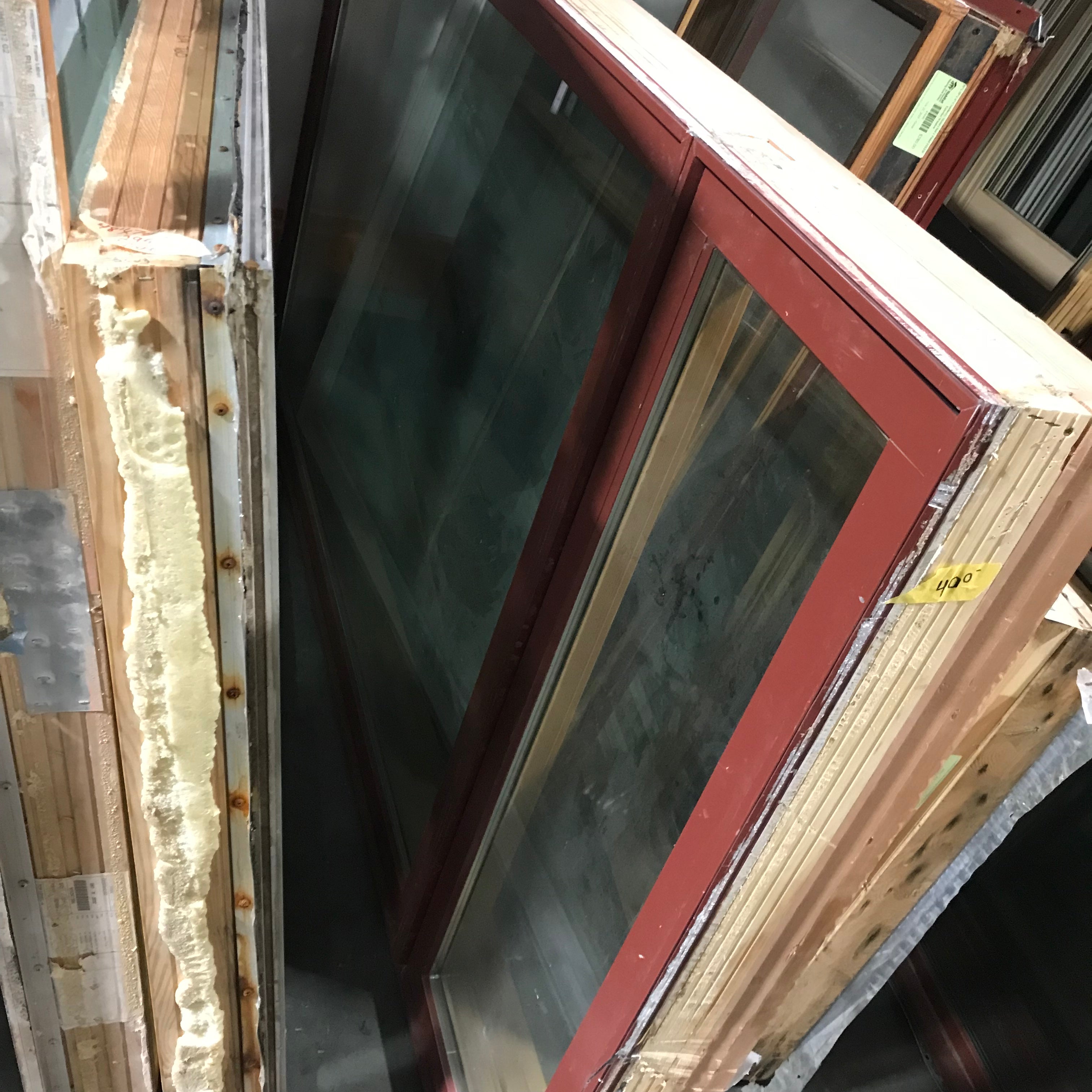 92.5"x 53.5"x 7.25" Cranberry Metal Clad 1 Fixed Pane and Single Casement Exterior Window