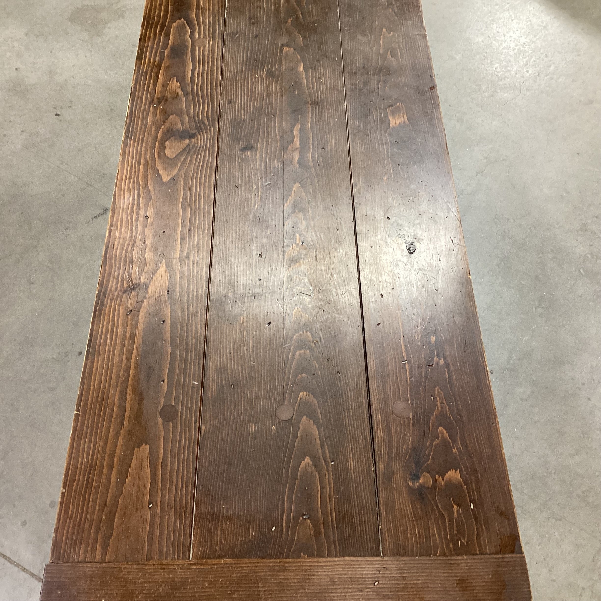 Plank & Carved Wood with Trestle Coffee Table 52.5"x 23"x 17.5