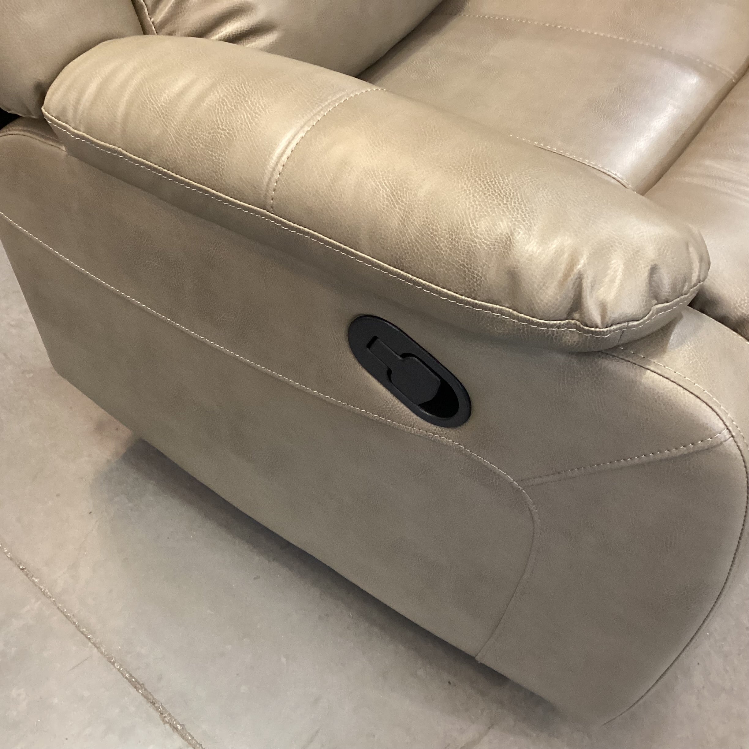Recpro Taupe Faux Leather Swivel Rock Recliner Chair 31"x 36"x 38"