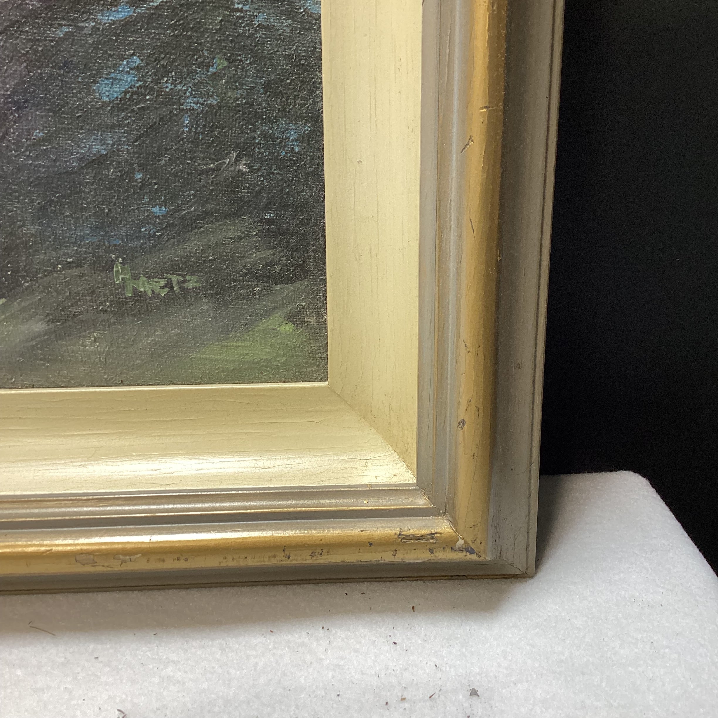 H. Metz Signed Original Mountainscape Painting 30" x 26"