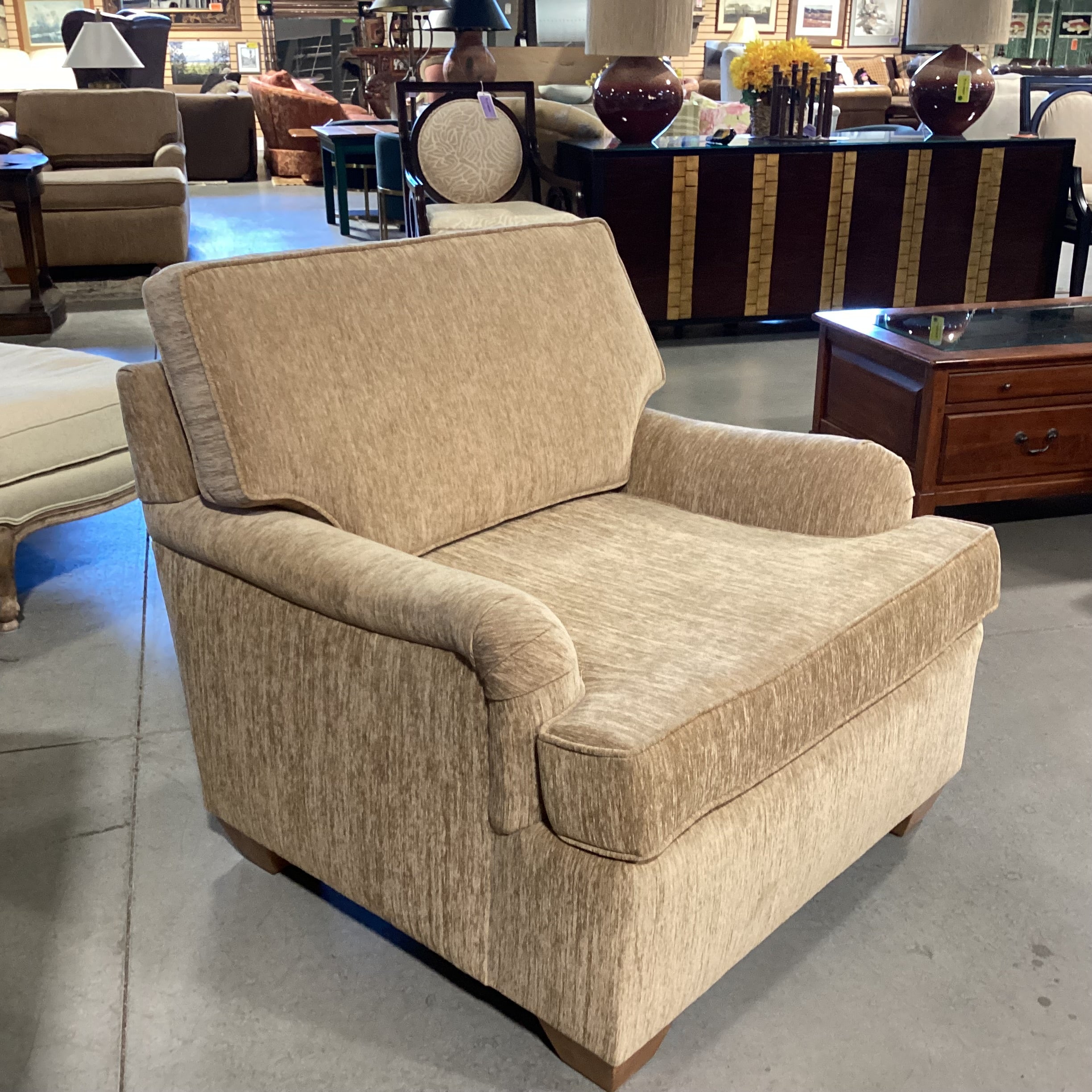 Tan Texture Woven Chenille Chair 36"x 36"x 30"